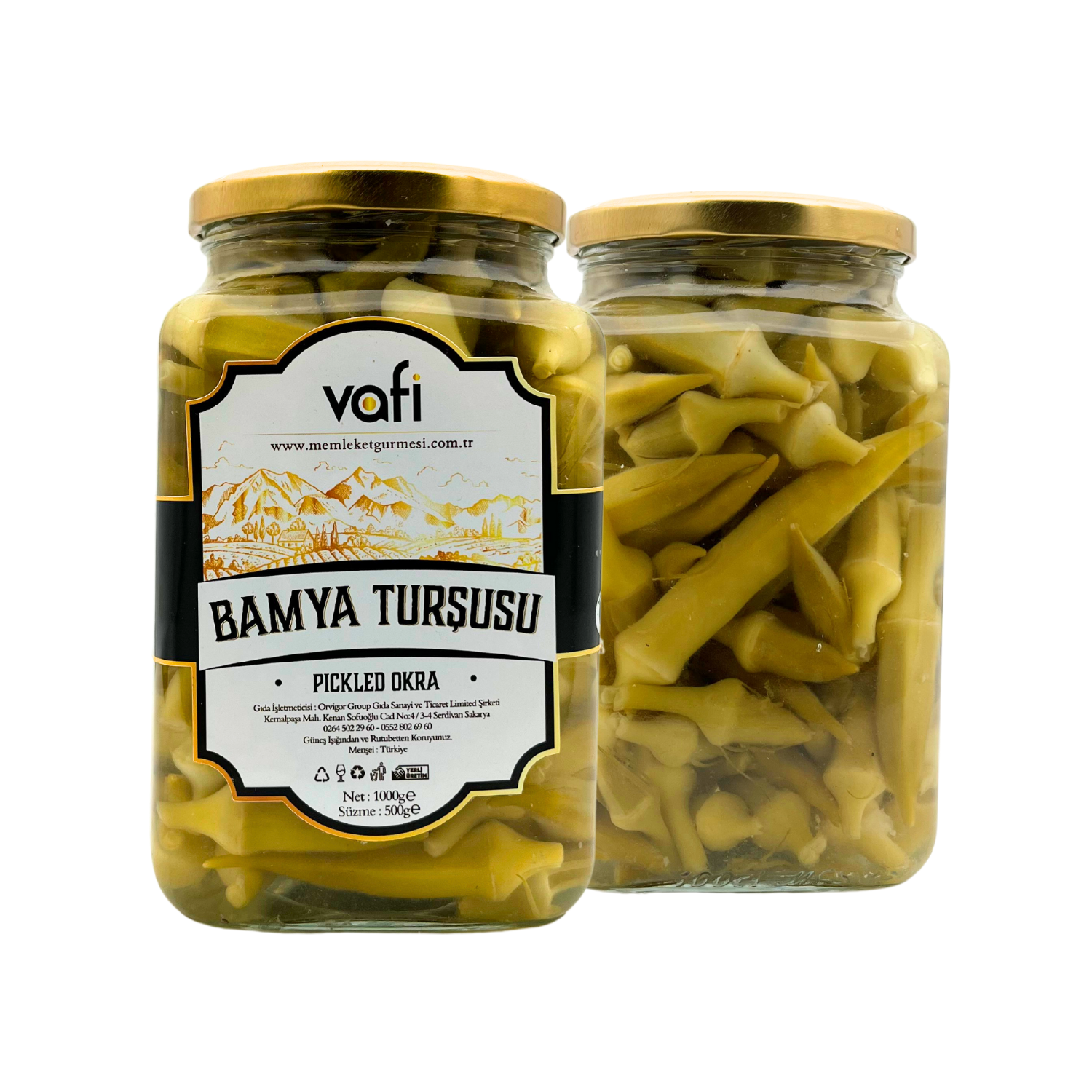 Vafi Turşu Serisi Bamya Turşusu 1000cc-500grVafi