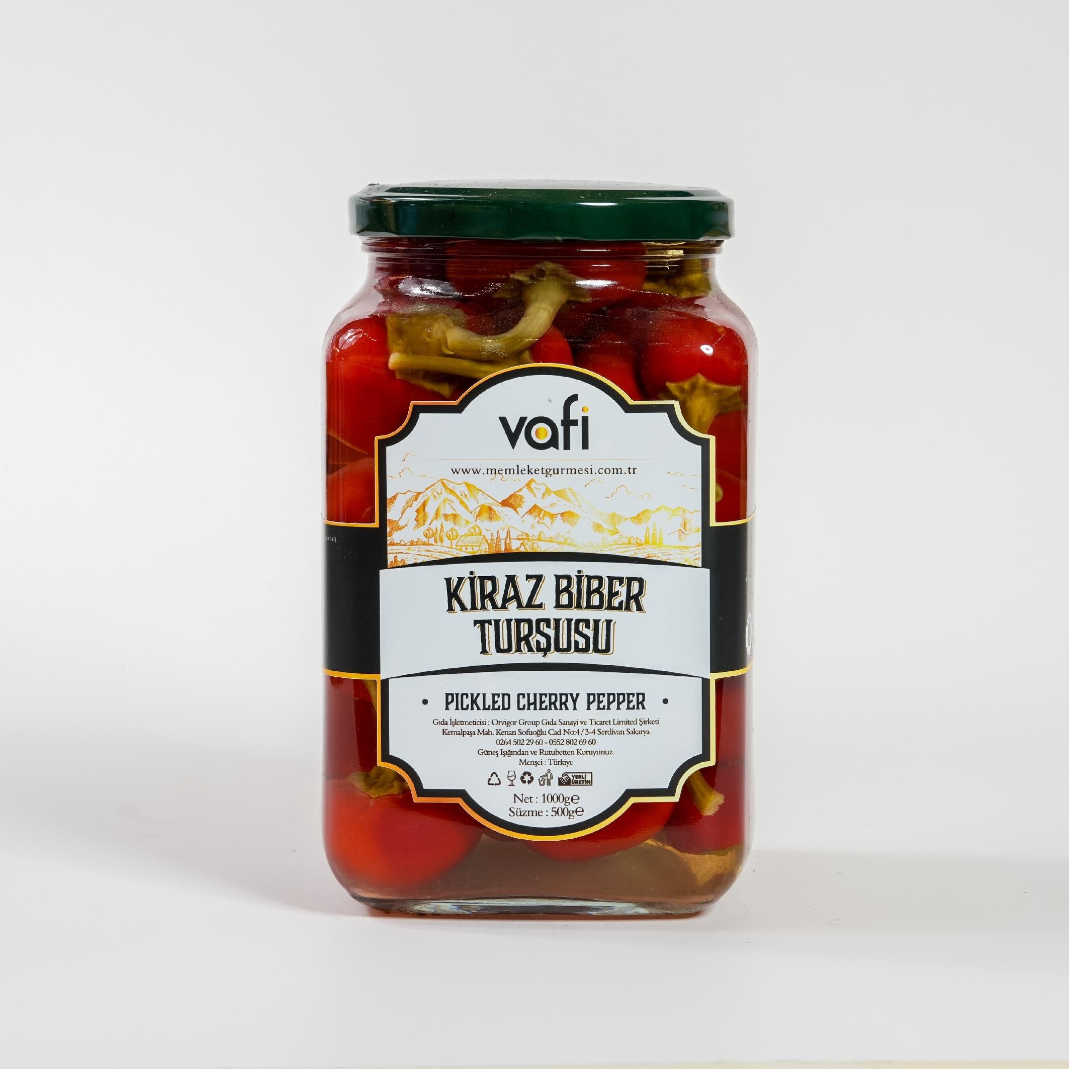 Vafi Turşu Serisi Kiraz Biber Turşusu 1000cc-500grMemleket Gurmesi