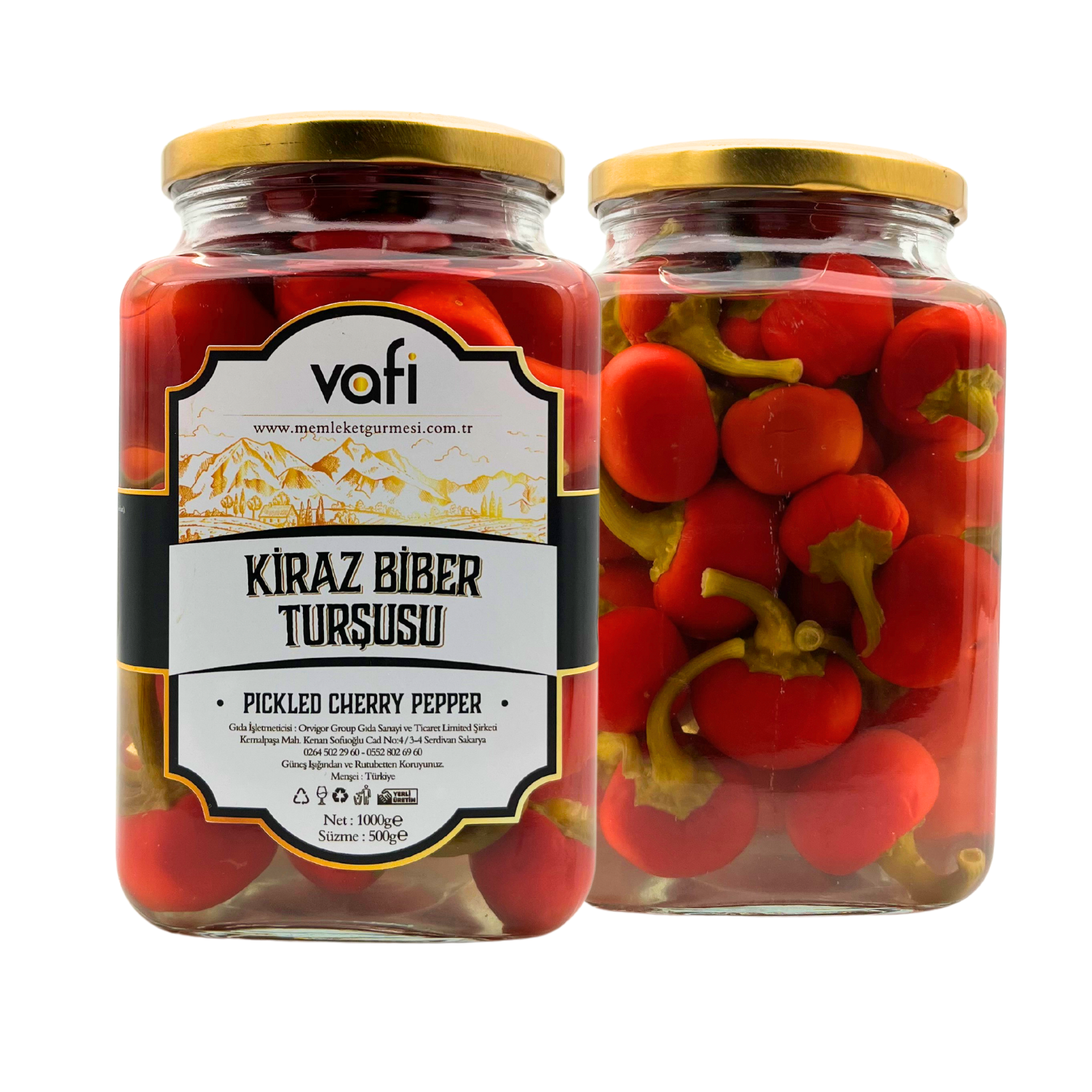 Vafi Turşu Serisi Kiraz Biber Turşusu 1000cc-500grMemleket Gurmesi