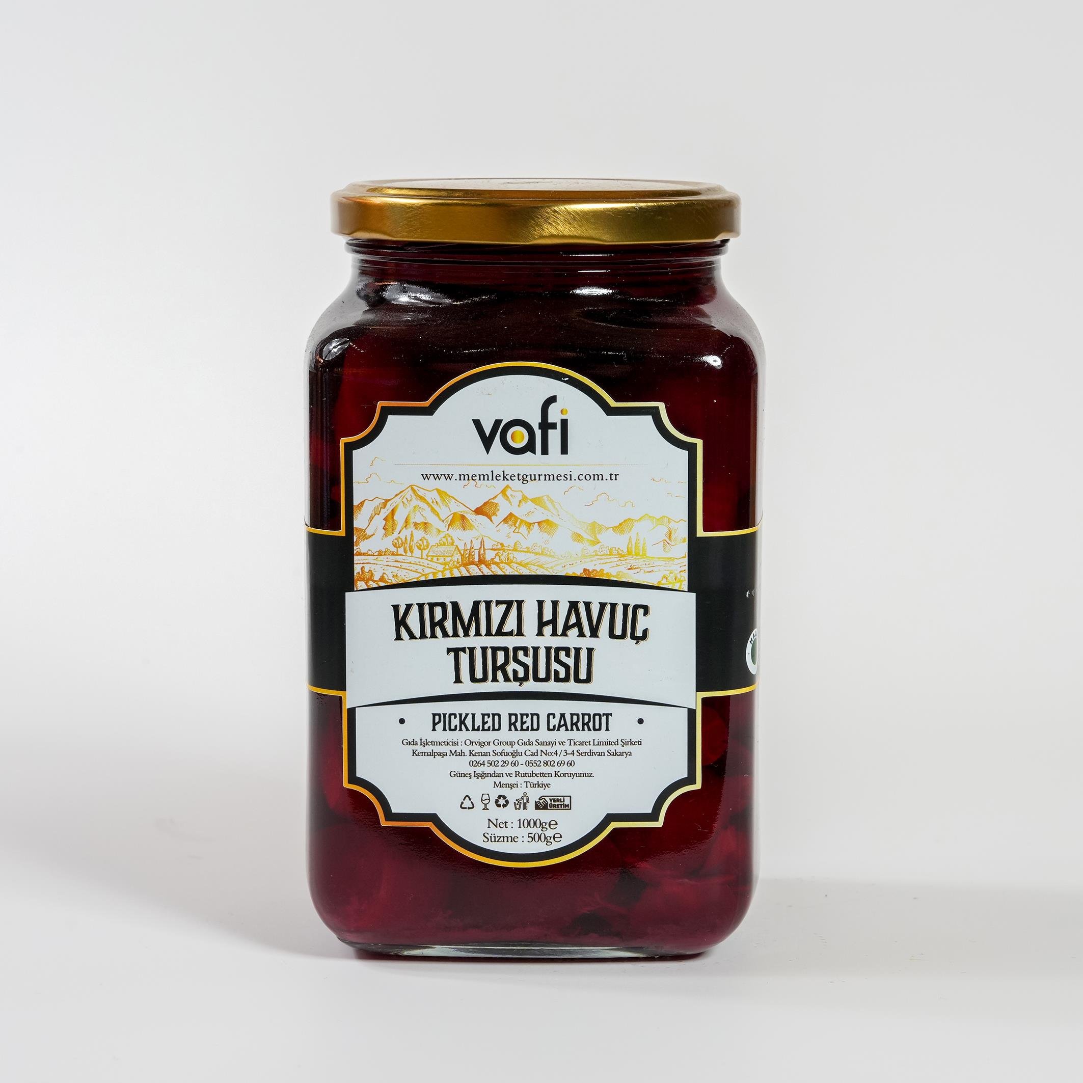 Vafi Turşu Serisi Kırmızı Havuç Turşusu 1000cc-500grVafi
