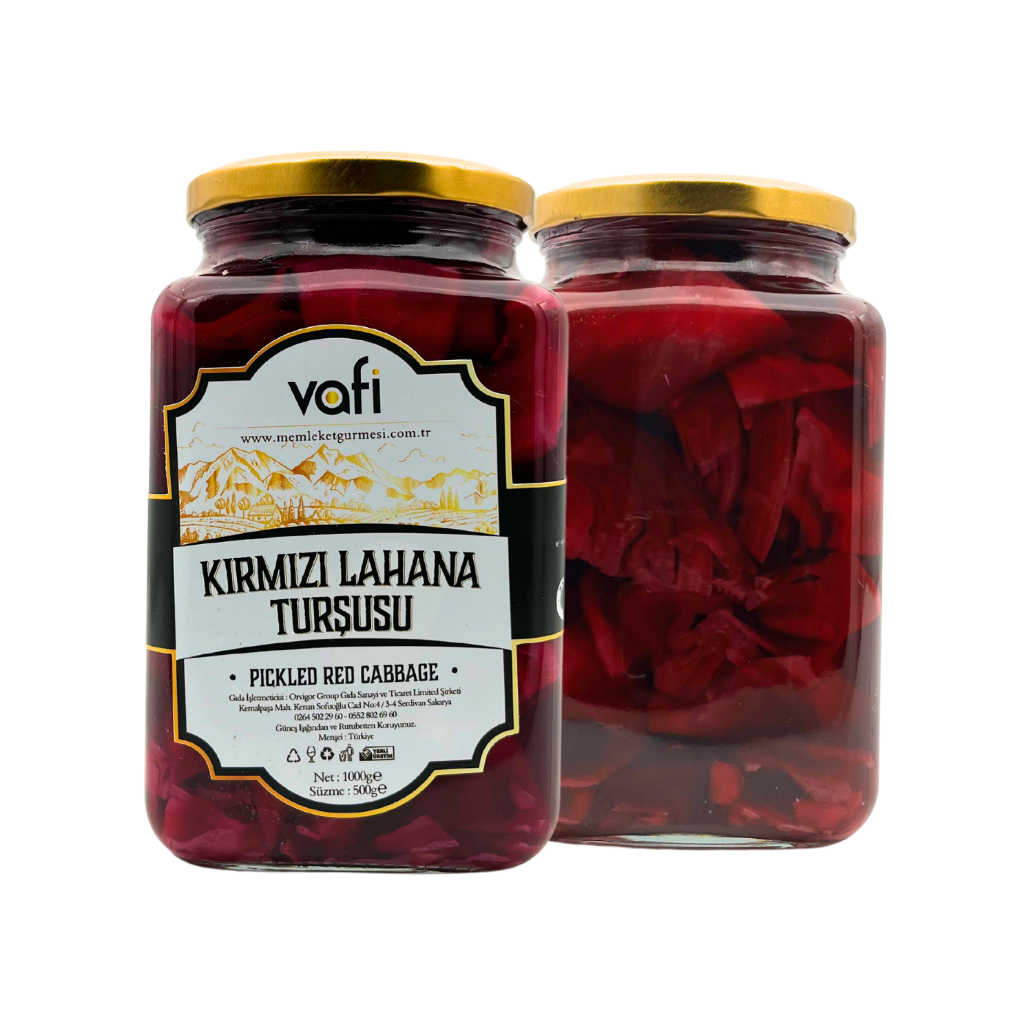 Vafi Turşu Serisi Kırmızı Lahana Turşusu 1000cc-500grVafi