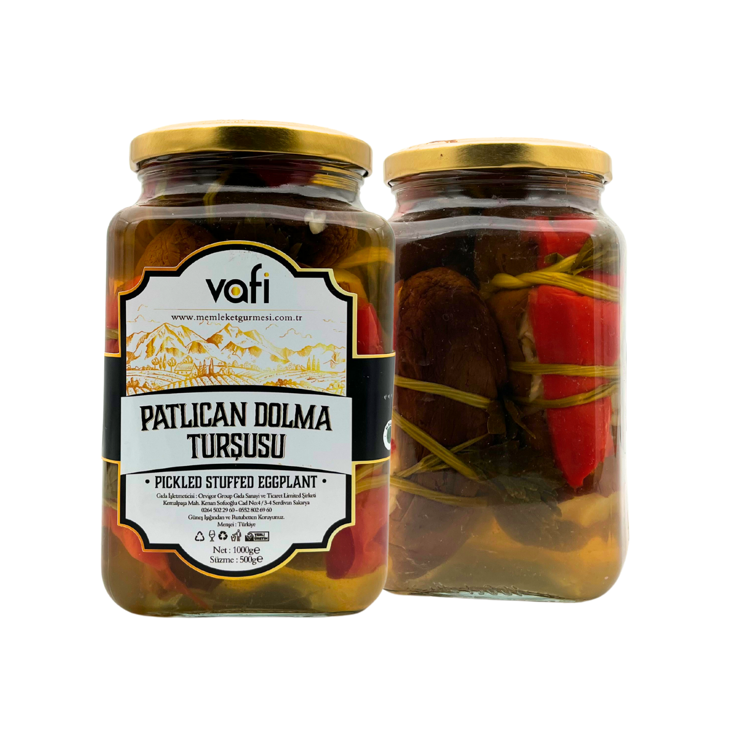 Vafi Turşu Serisi Patlıcan Dolma Turşusu 1000cc-500grVafi