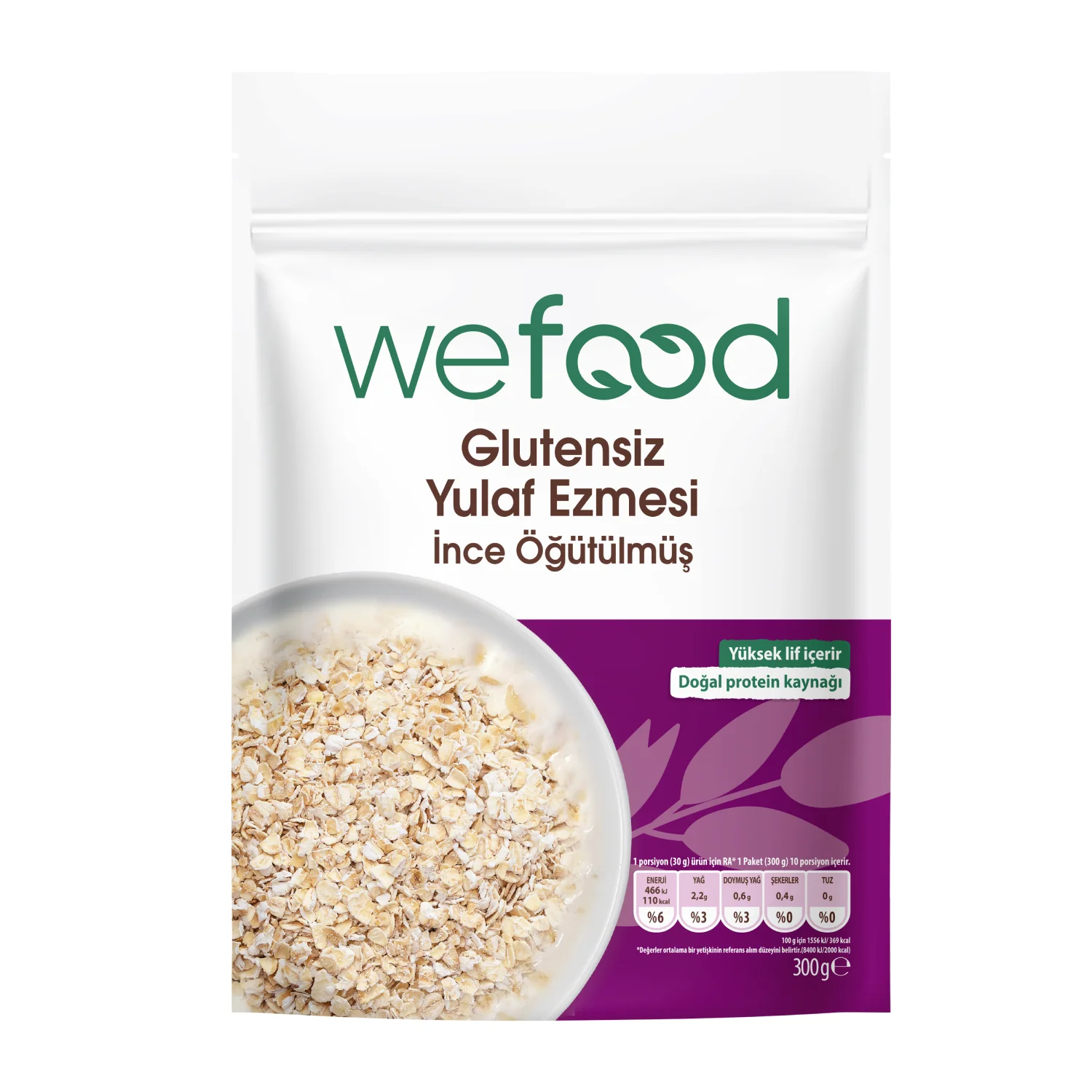 Wefood Glutensiz Yulaf Ezmesi İnce Öğütülmüş 300 grWefood