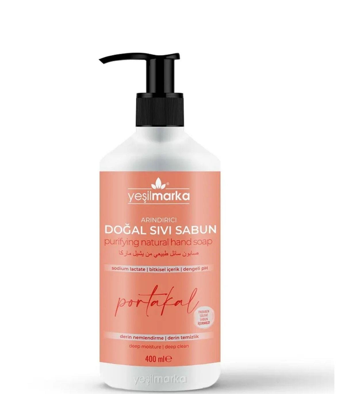Yeşil Marka Arındırıcı Doğal Sıvı Sabun Portakal 400 mlYeşil Marka