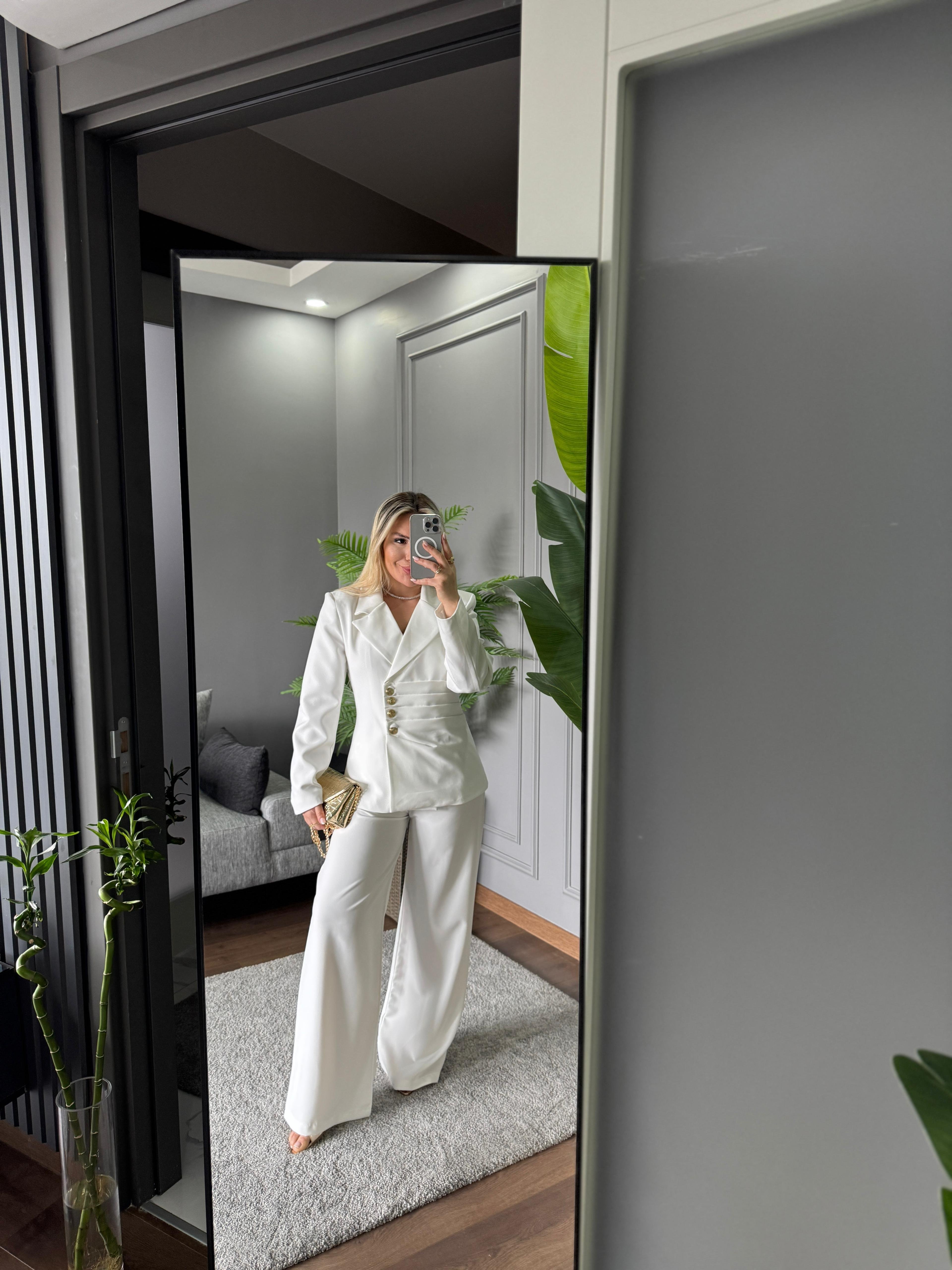 DÜĞME DETAY BLAZER TAKIM 
