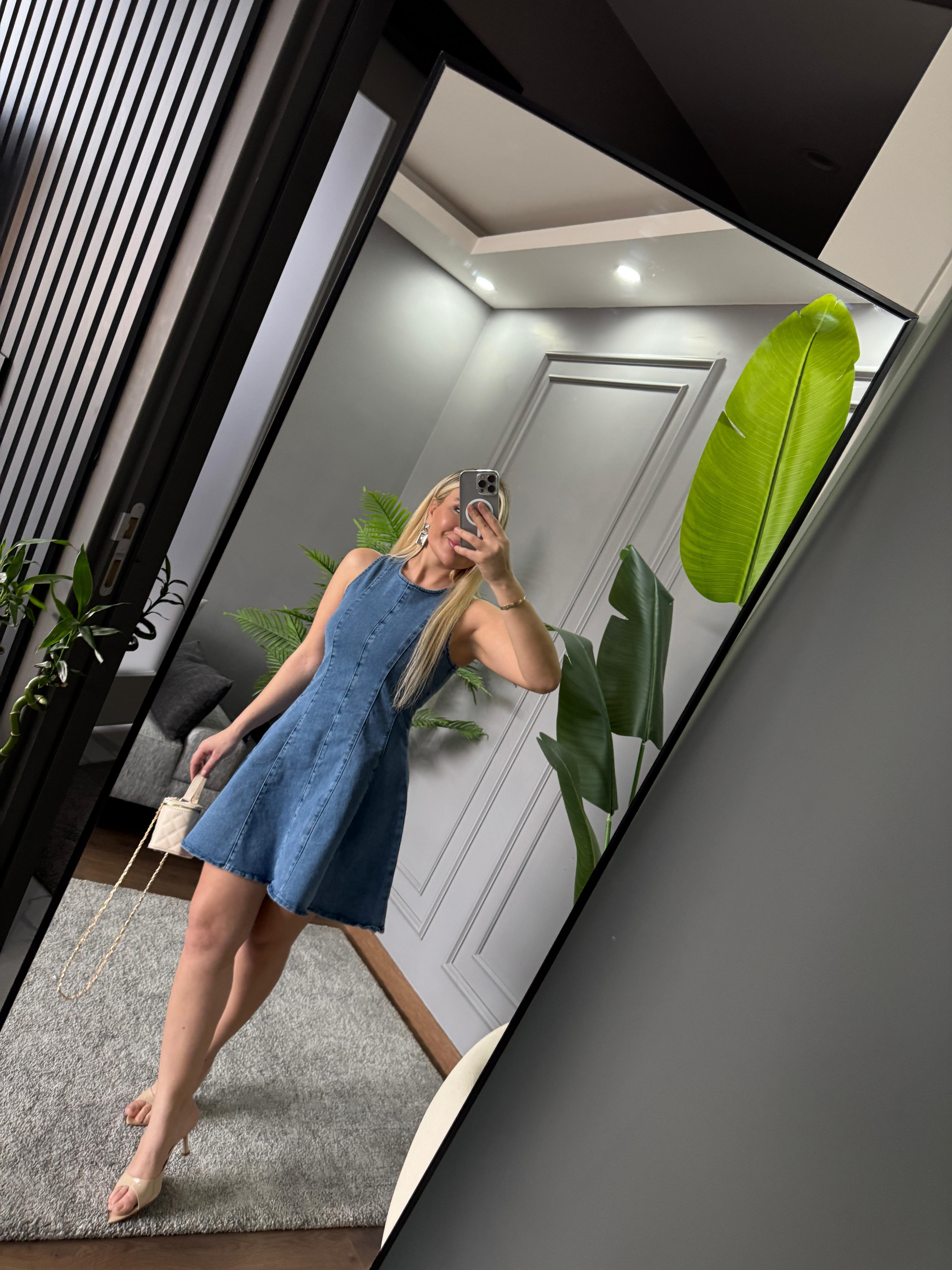 FERMUARLI ÇAN KESİM ELBİSE