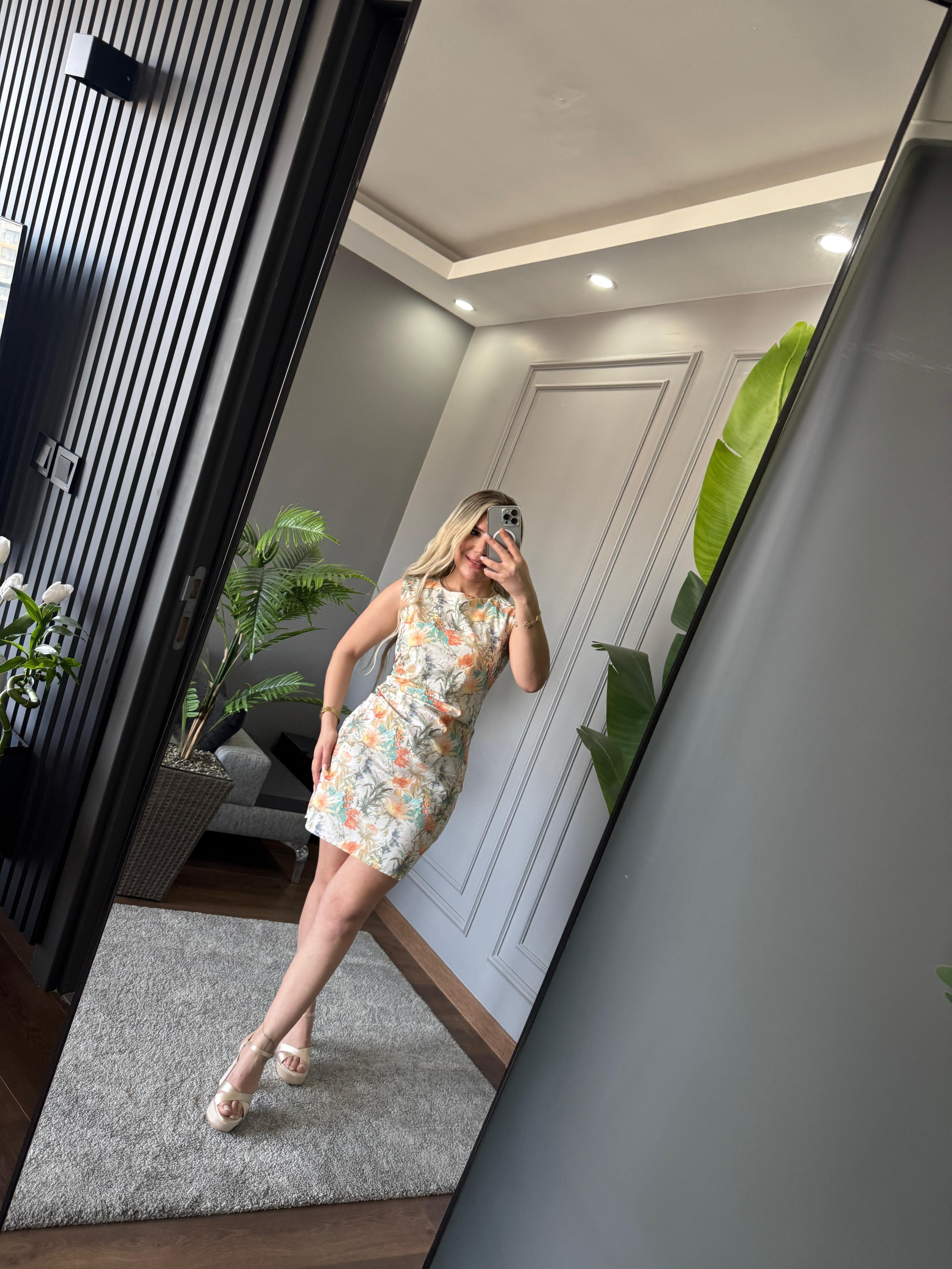 FERMUARLI DRAPELİ ELBİSE 