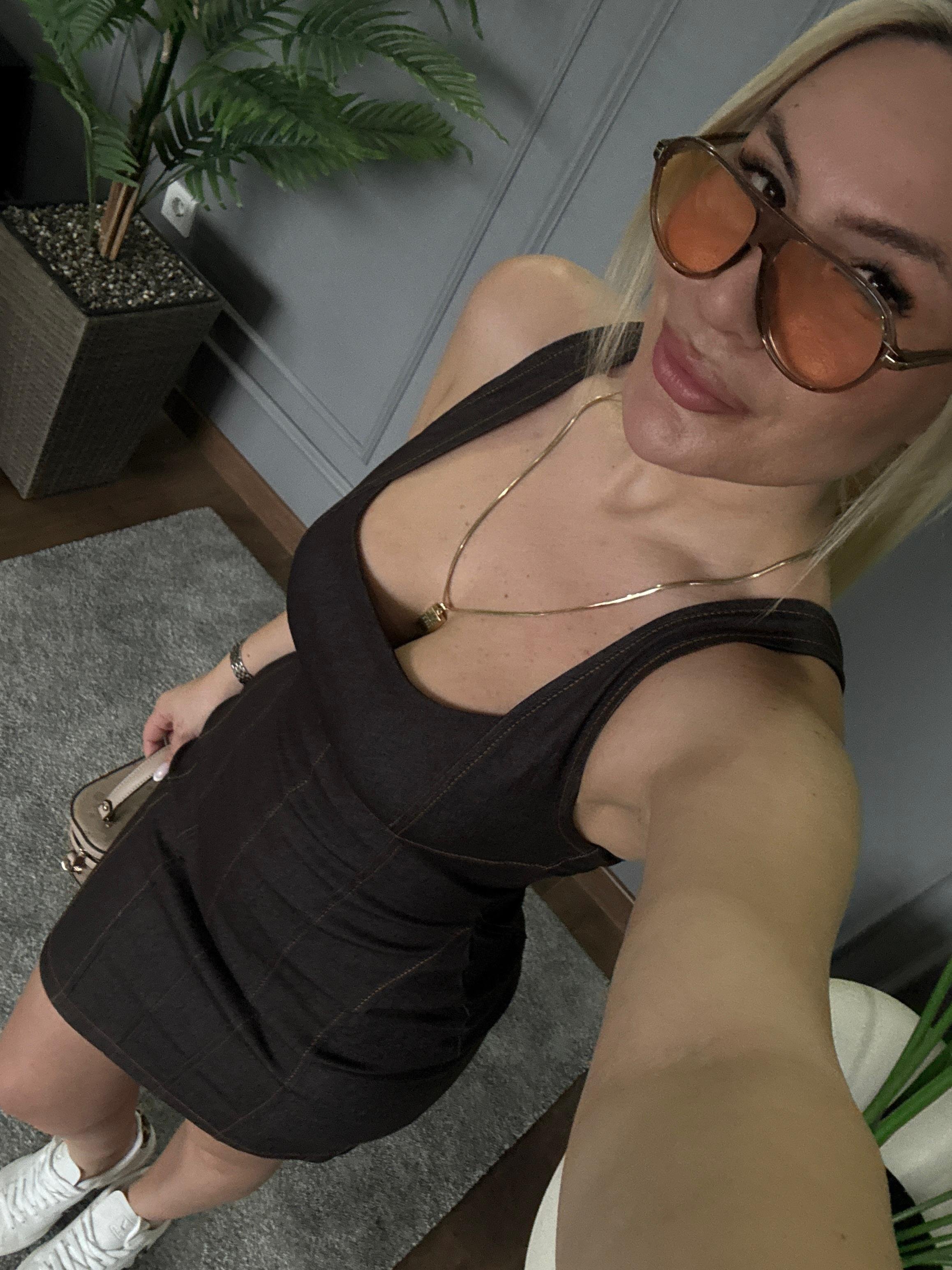 MİNİ ASKILI KOT ELBİSE