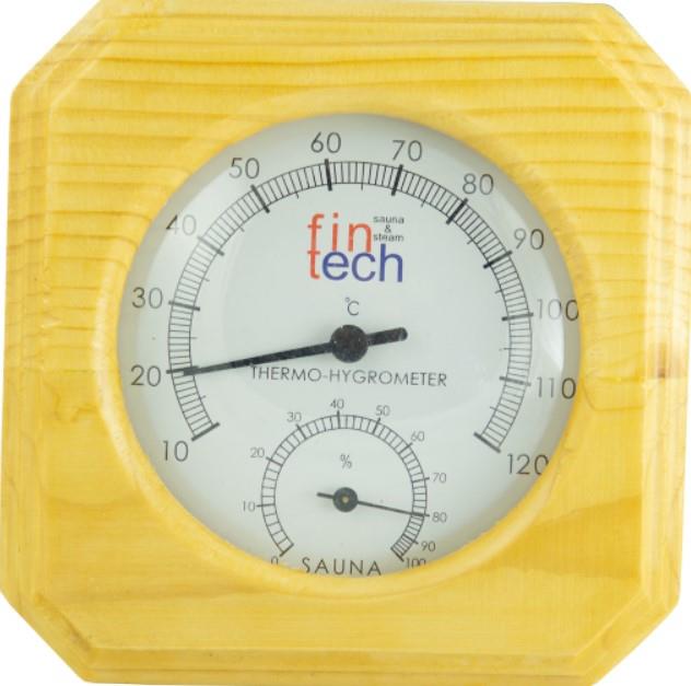 Sauna İçin Ahşap Tek Saat İçinde Termometre Ve Higrometre