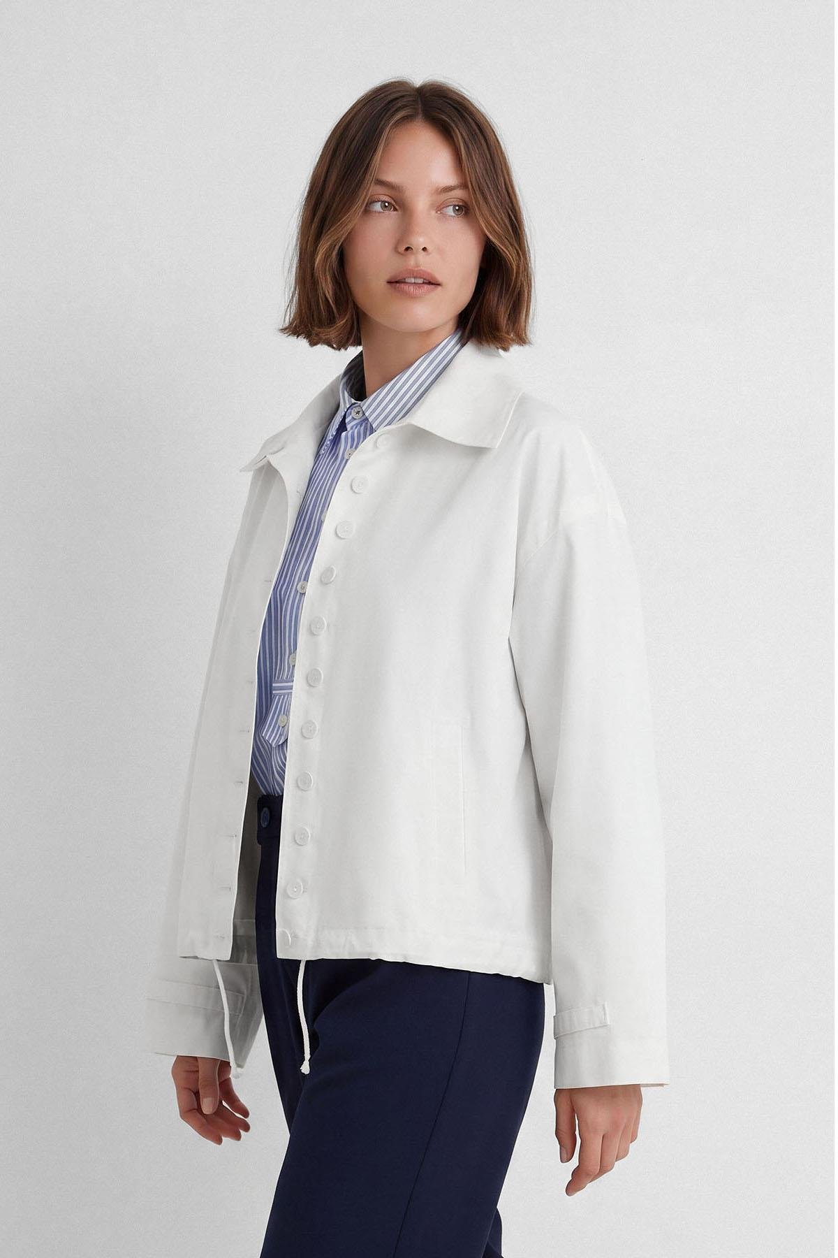 Kısa Düğmeli Oversize Trençkot