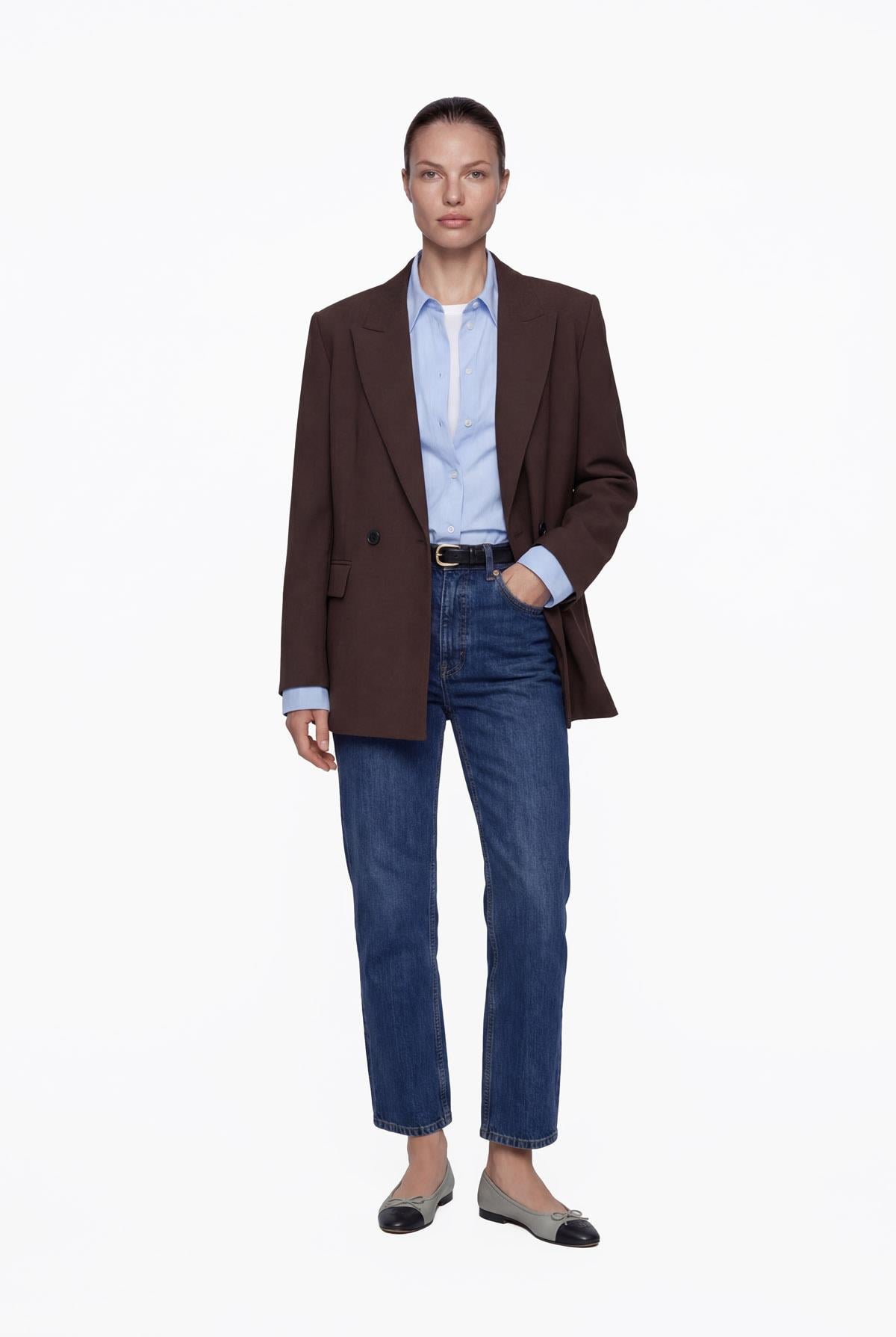 Kruvaze Oversize Vatkalı Blazer Ceket