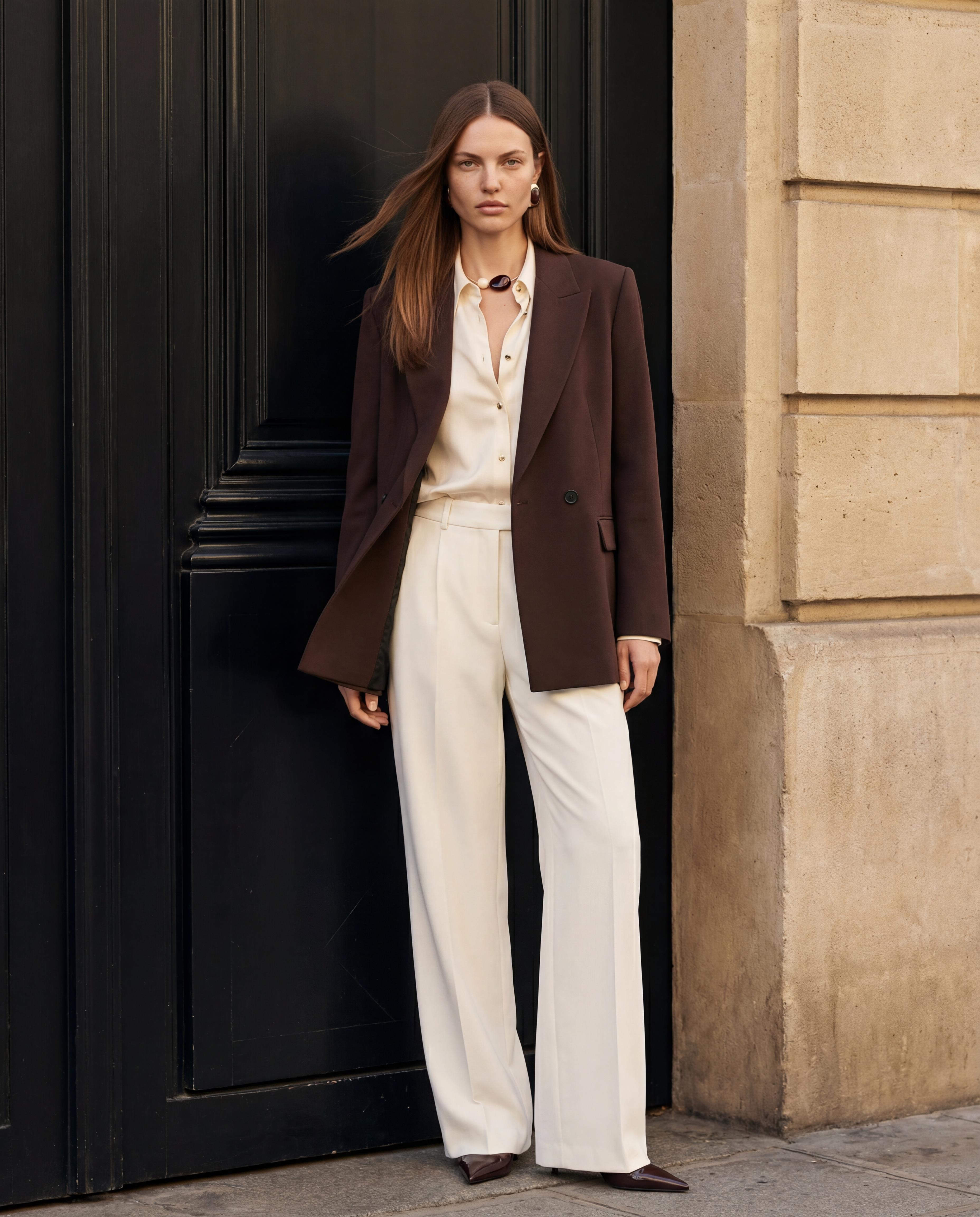 Kruvaze Oversize Vatkalı Blazer Ceket