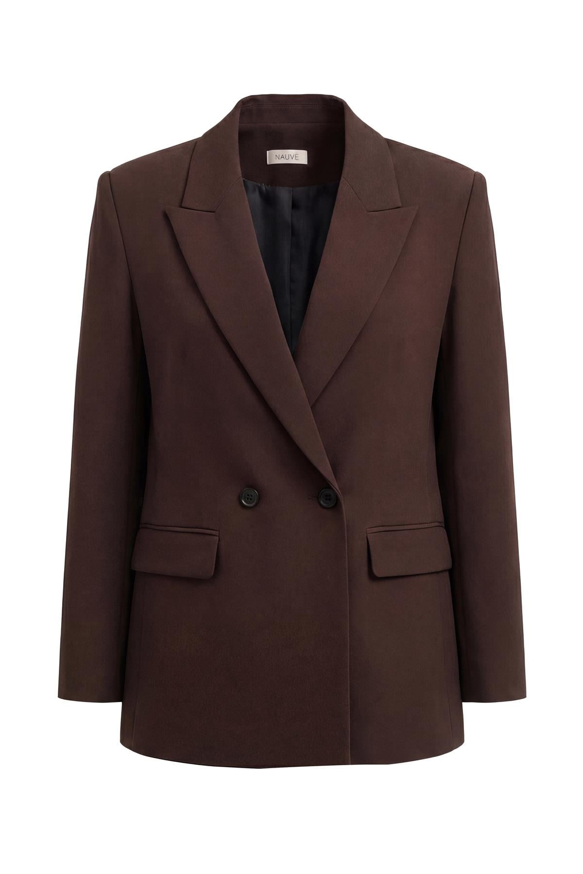 Kruvaze Oversize Vatkalı Blazer Ceket
