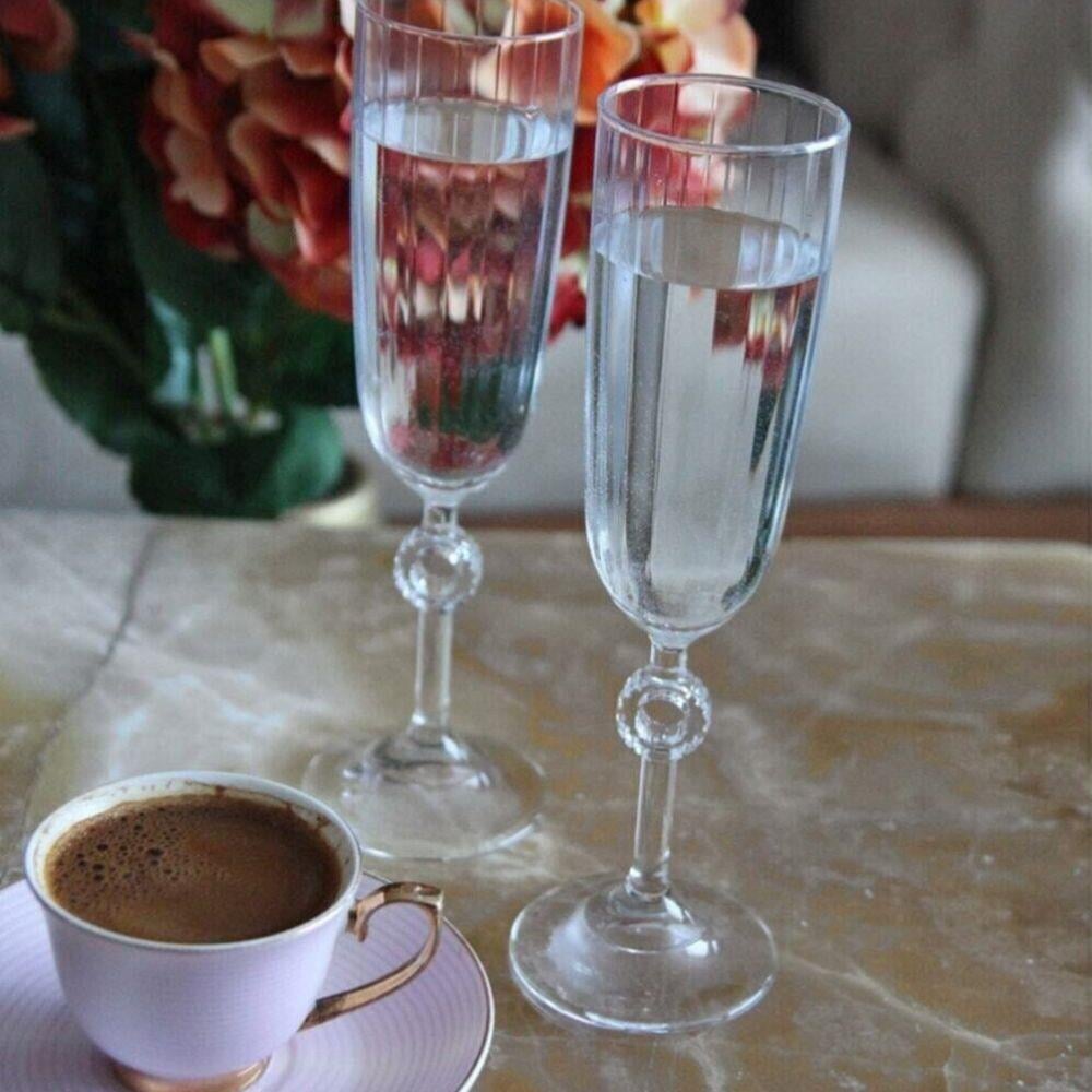Paşabahçe-Paşabahçe Amore Ayaklı Kahve Yanı Bardak 2'li (Şampanya Kadehi)