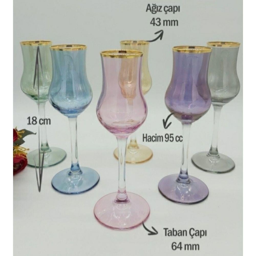 Paşabahçe-Paşabahçe Grappa 6lı Renkli Kahve Yanı Su Bardağı