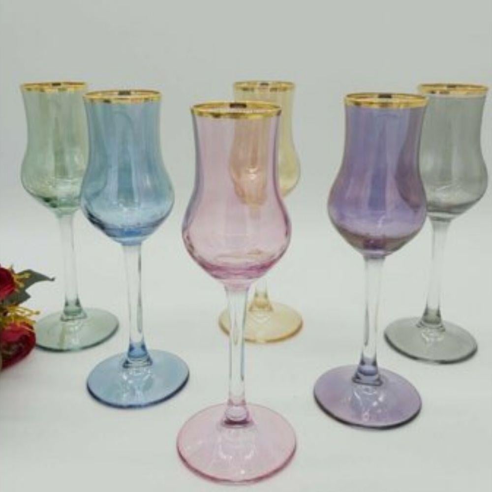 Paşabahçe-Paşabahçe Grappa 6lı Renkli Kahve Yanı Su Bardağı