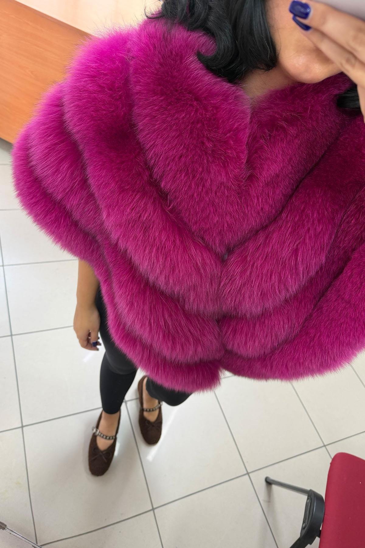 Koyu Pembe Kürk Panço