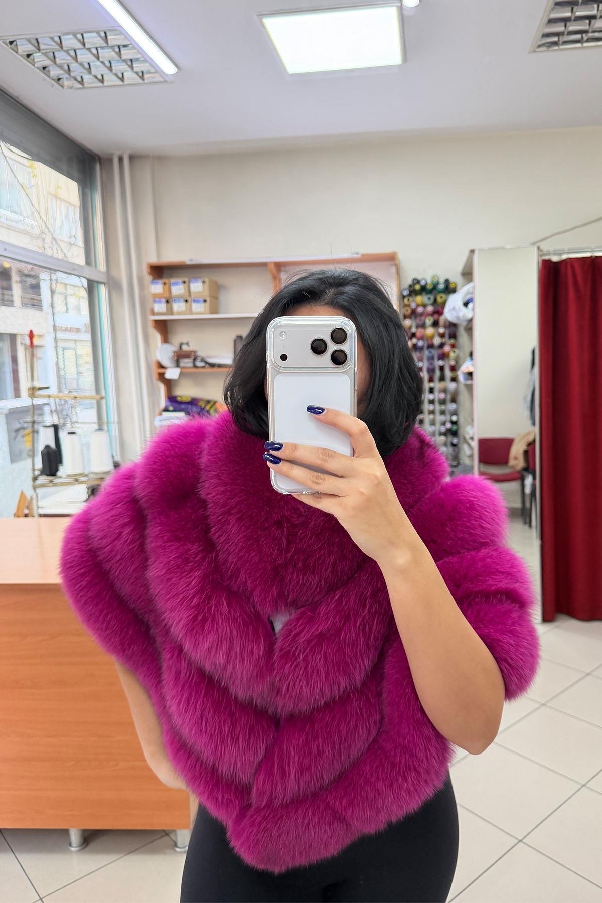 Koyu Pembe Kürk Panço