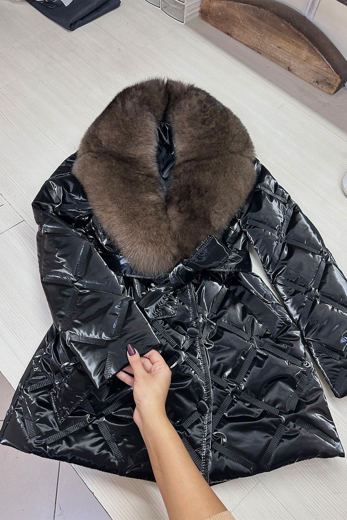 Sobul Kürklü Ara Boy Şişme Mont