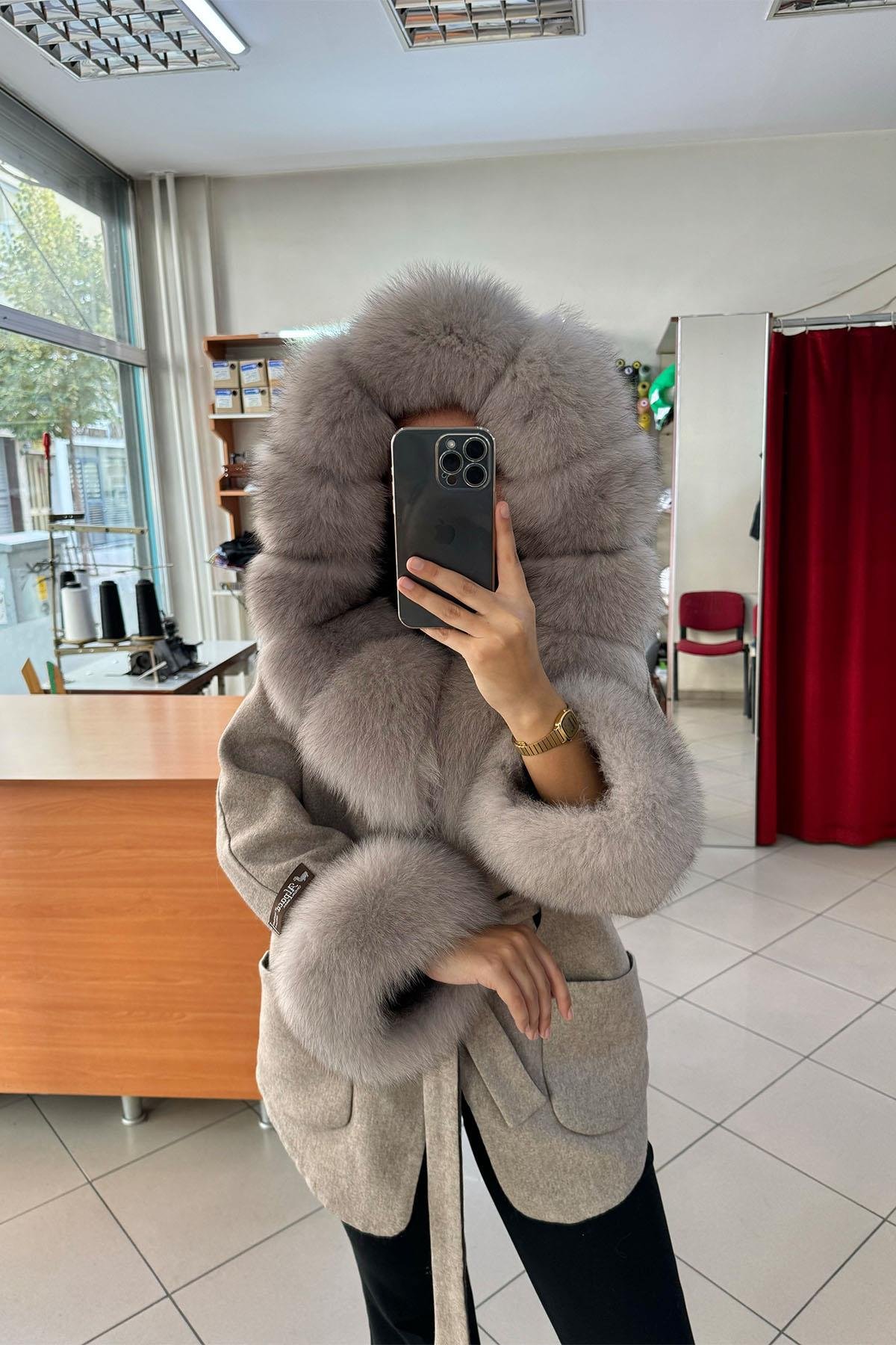 Vizon Dev Kapüşonlu Alpaca