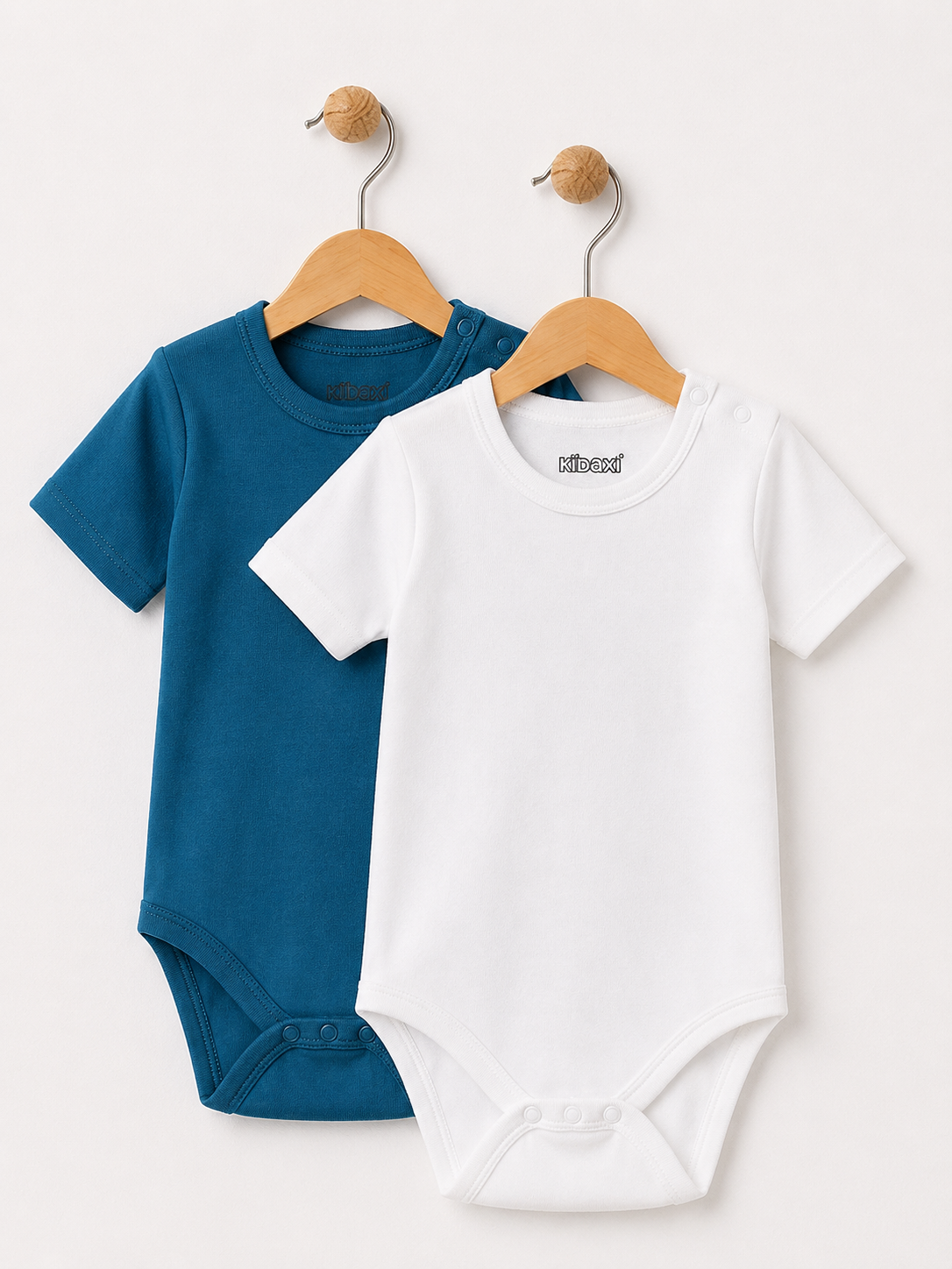 2'li Kısa Kol Bisiklet Yaka Çıtçıtlı Body
