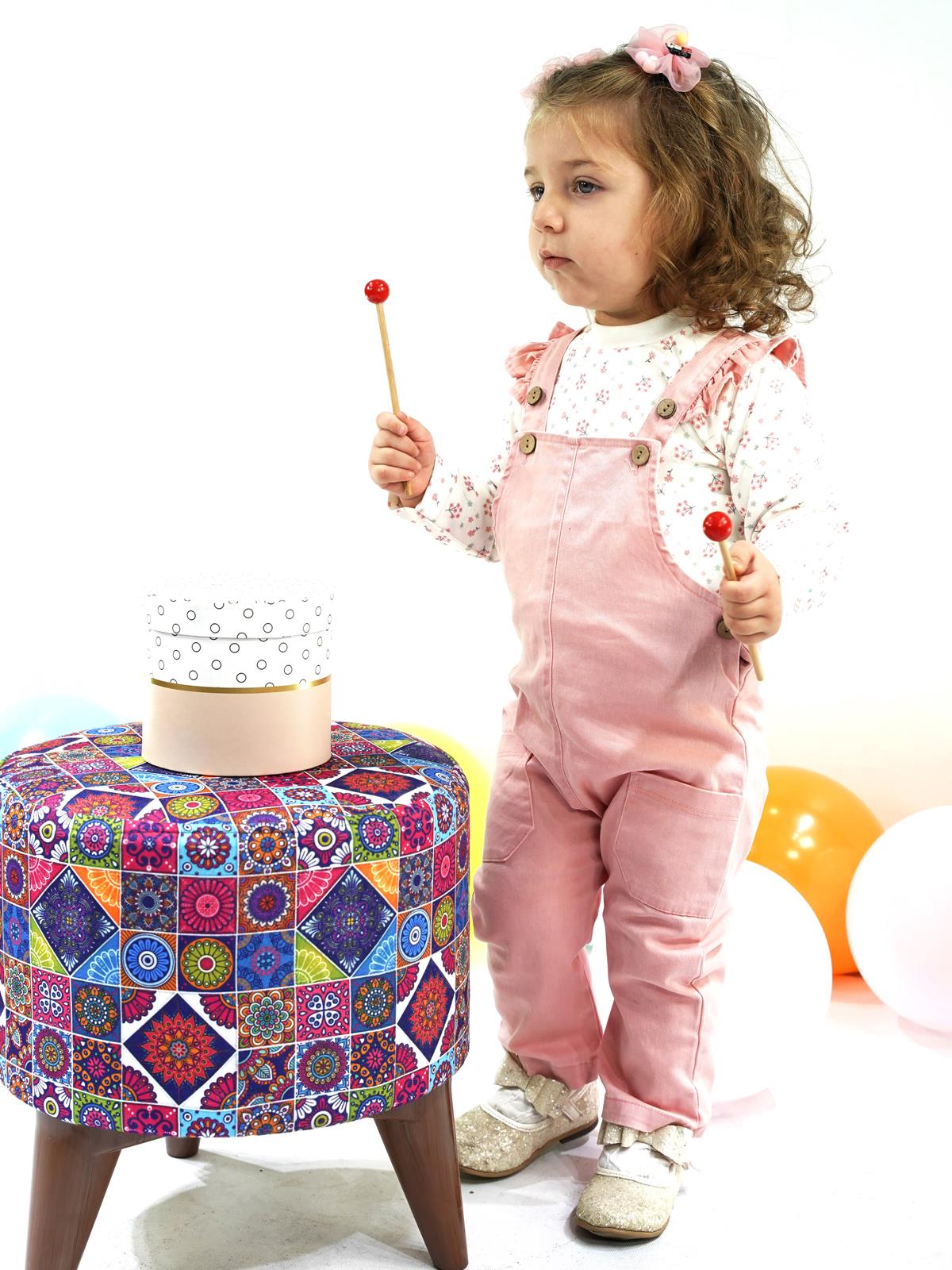 Aydodo Salopet Sweatshirt İkili Kız Bebek Takım