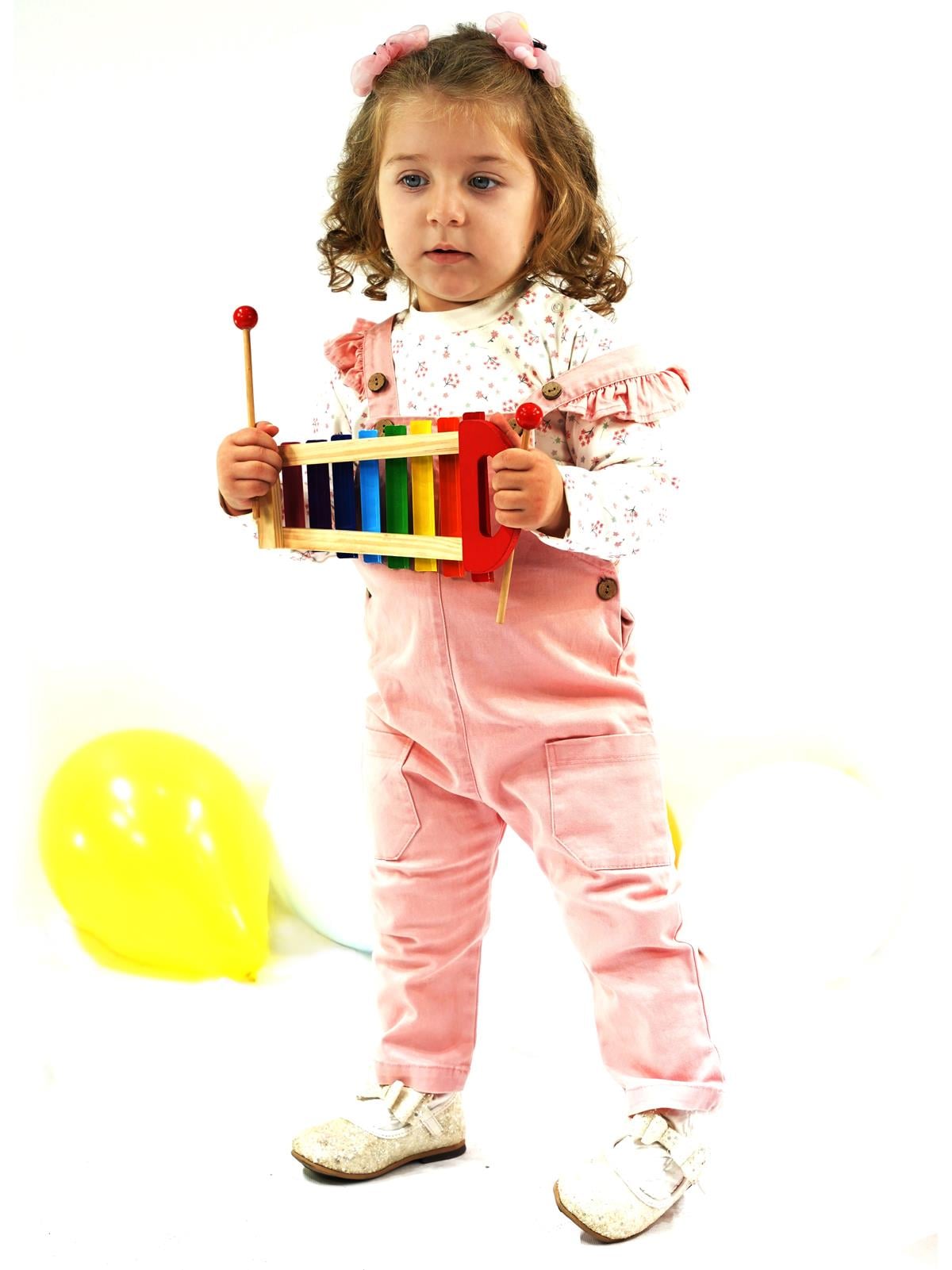 Aydodo Salopet Sweatshirt İkili Kız Bebek Takım
