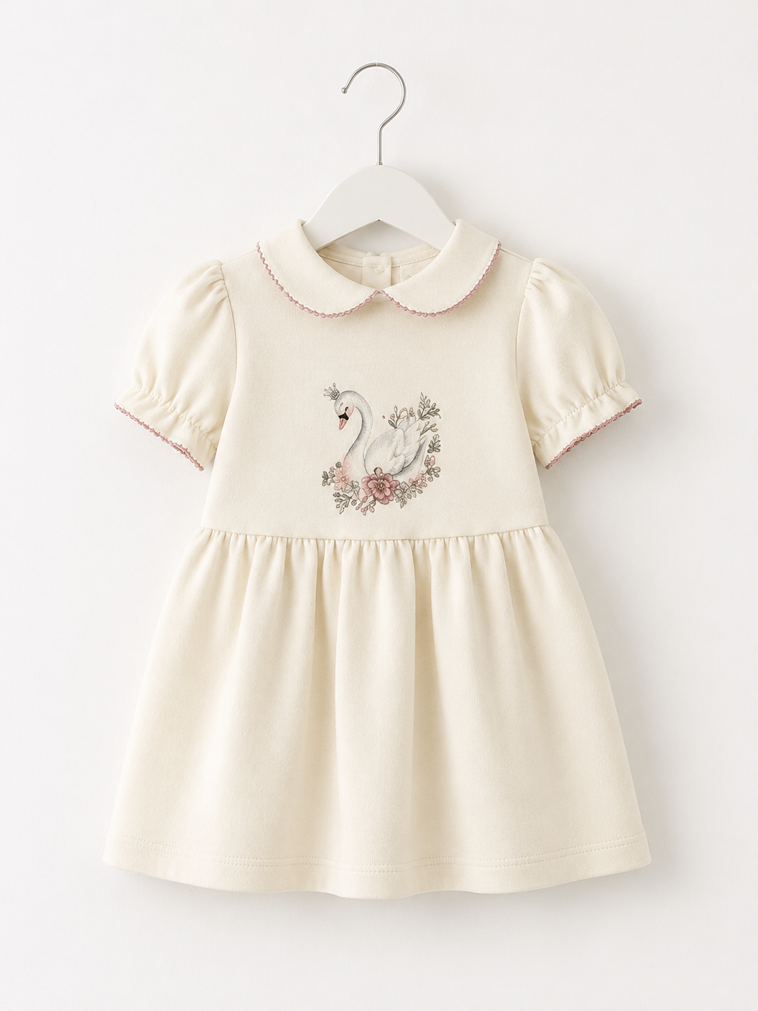 Baskılı Bebe Yakalı Organic Elbise