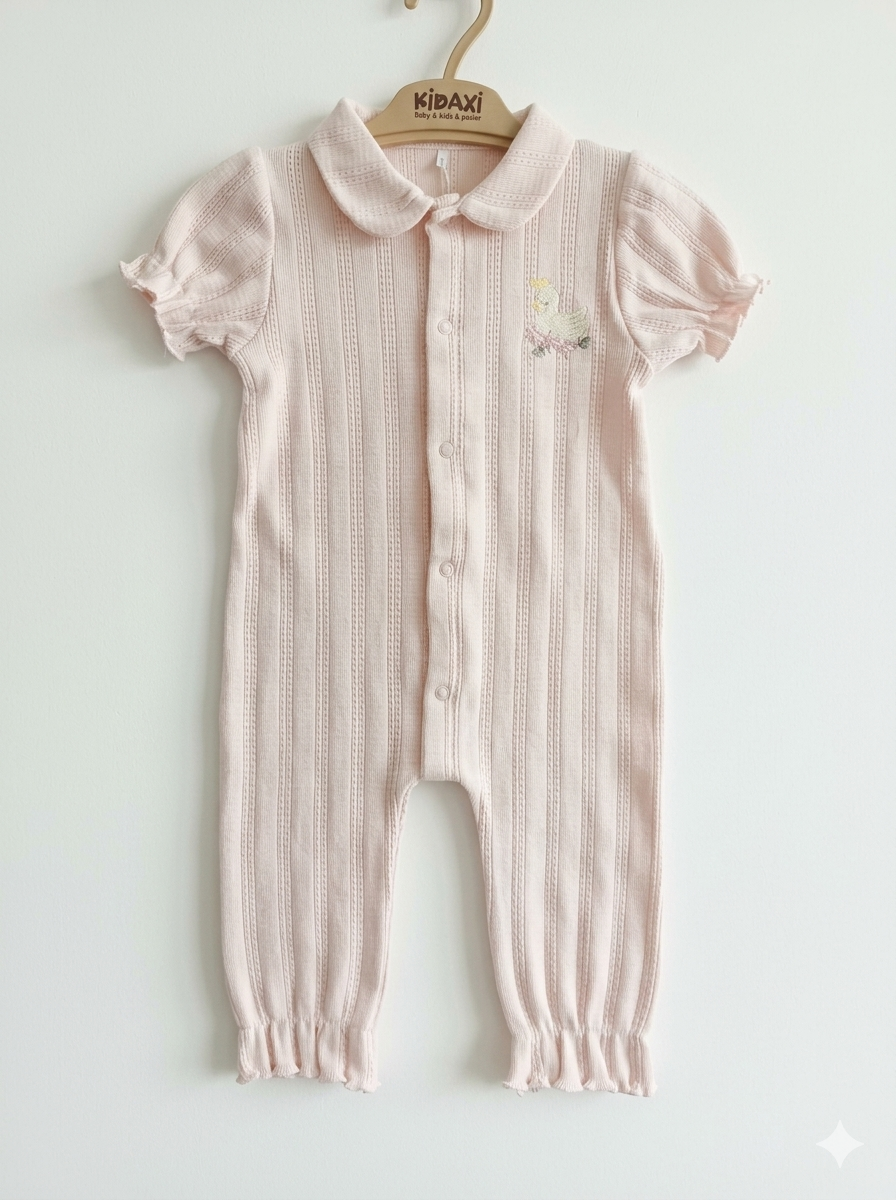 Jakarlı Bebe Yaka Patiksiz Tulum
