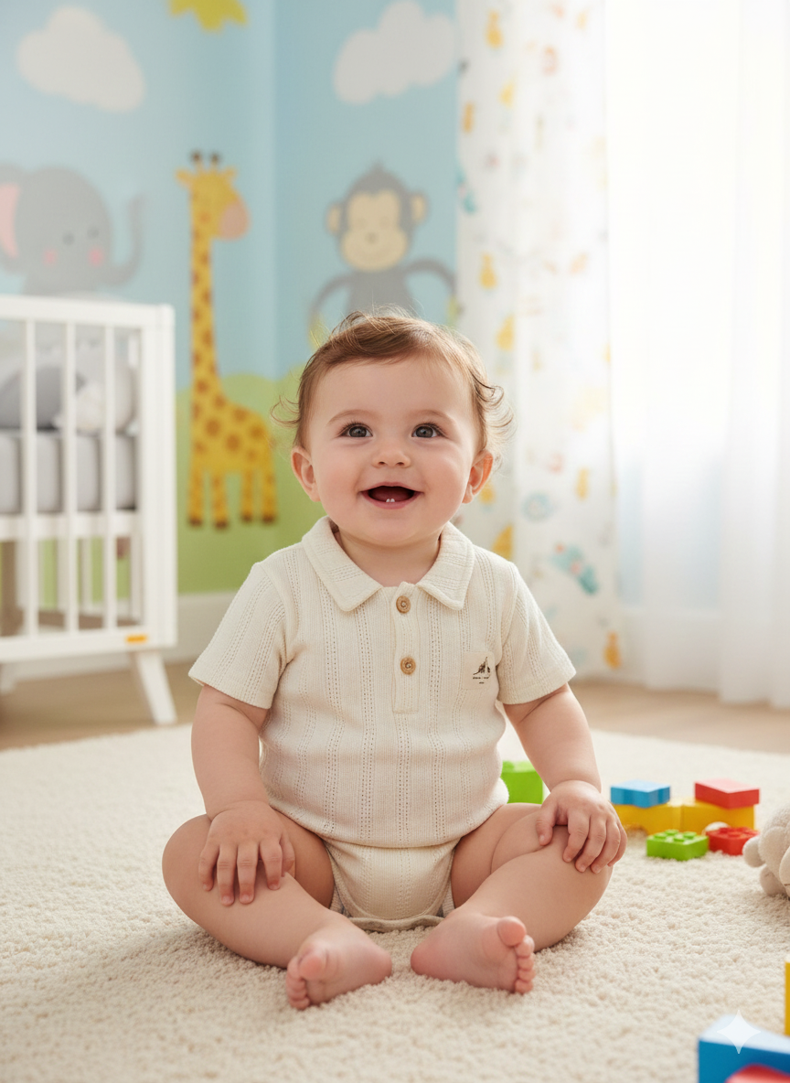 Jakarlı Erkek Çıtçıtlı Body