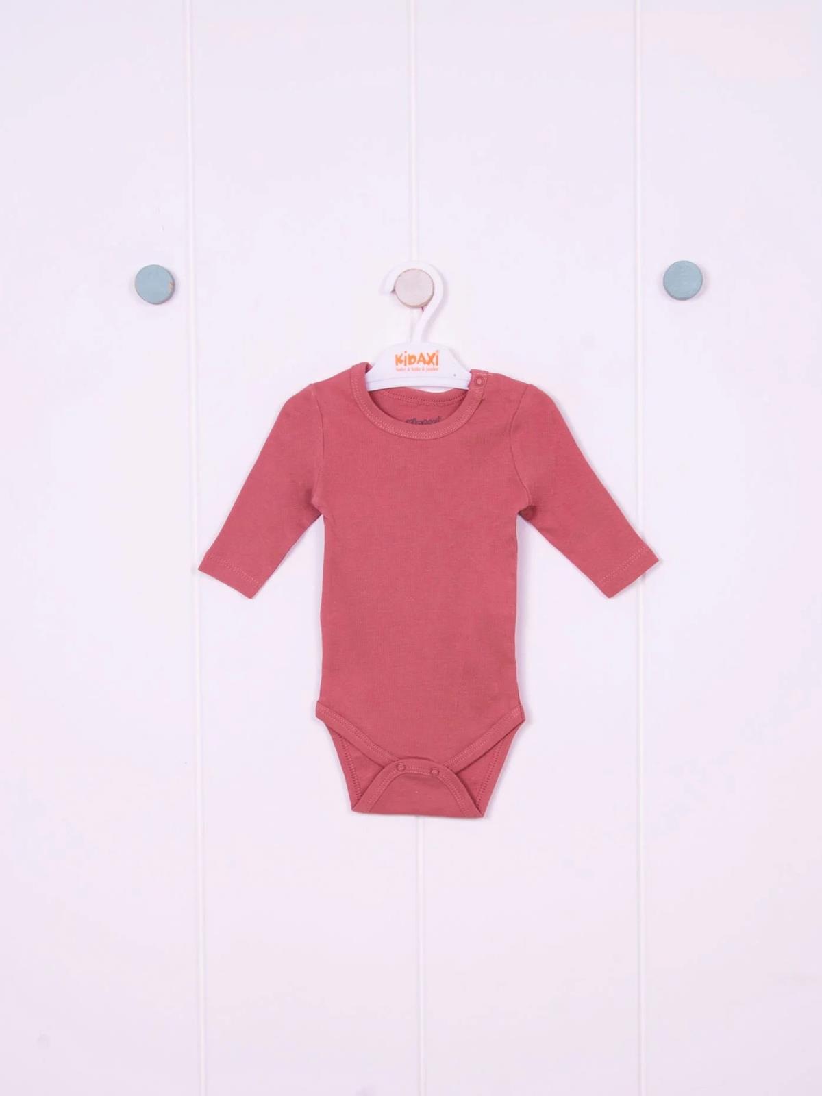 Kidaxi Uzun Kollu Çıtçıtlı Bebek Koyu Pembe Body