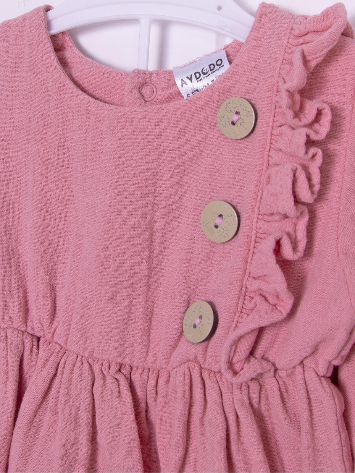 Kız Bebek Muslin Elbise  Mercan
