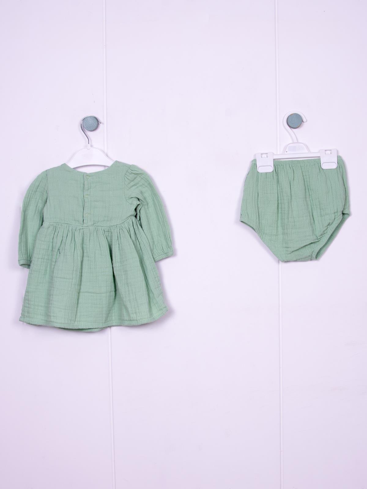 Kız Bebek Muslin Elbise Mint