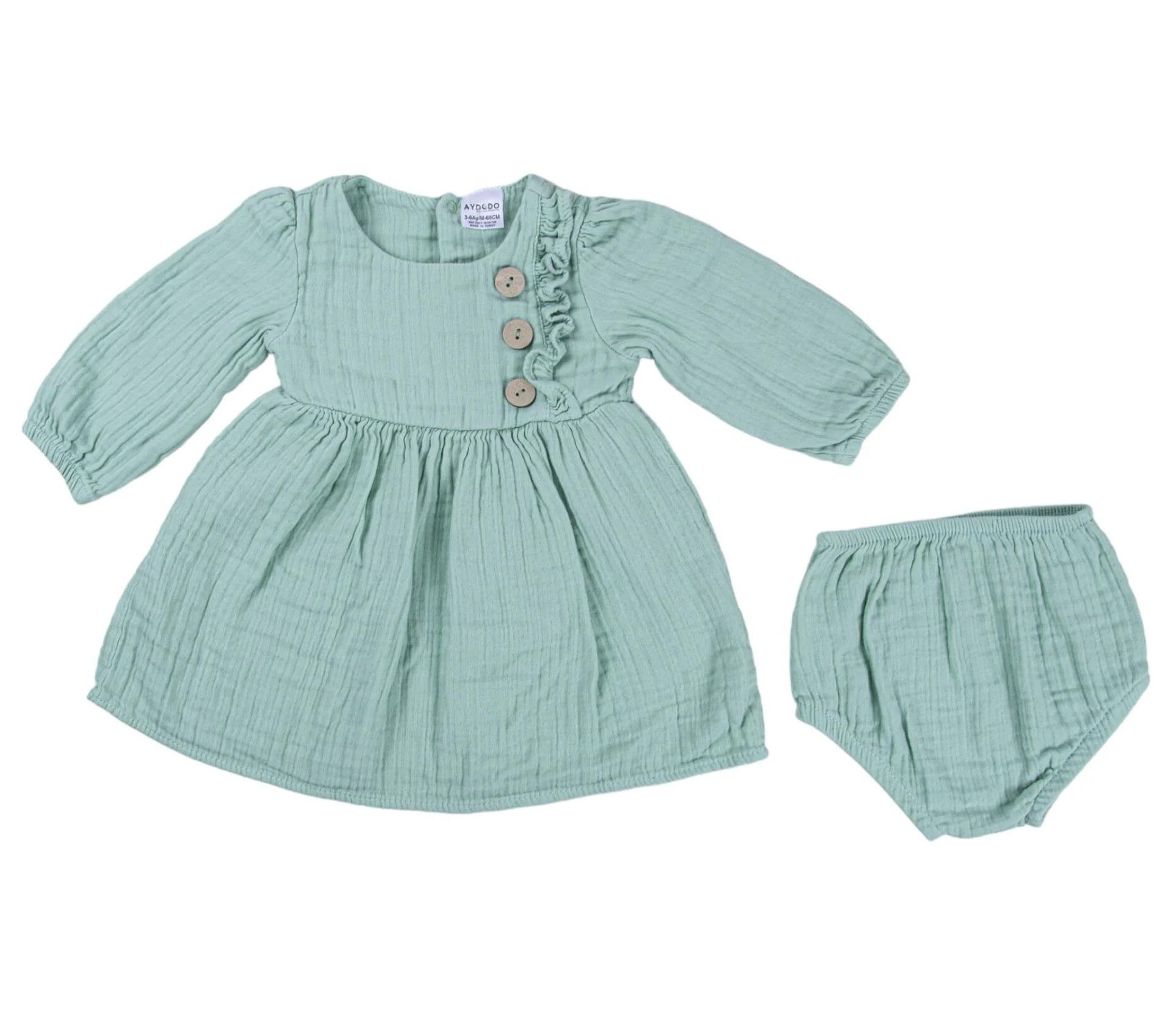 Kız Bebek Muslin Elbise Mint