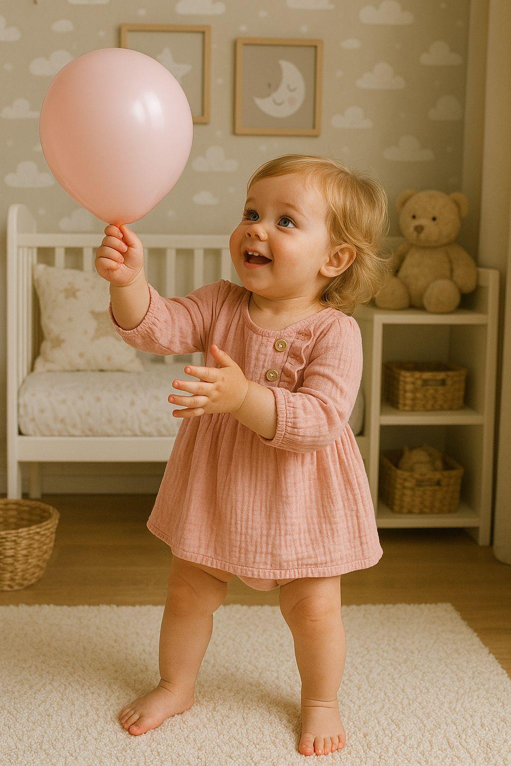 Kız Bebek Muslin Elbise Somon