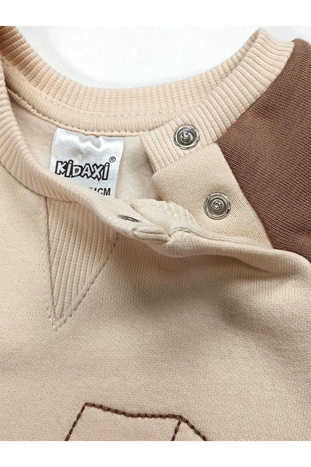 Nakış Fil Detaylı 3 İplik İkili Bebe Takımı