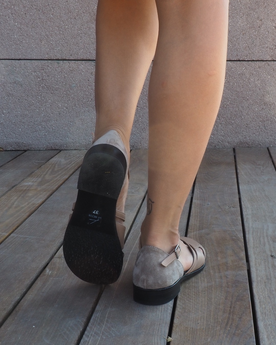 HARPER Deri Özel Tasarım Kadın Sandalet - Renk Nude