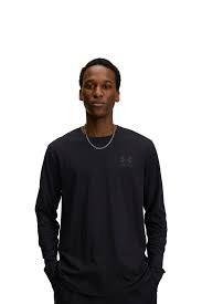 Erkek UA Sportstyle Left Chest Uzun Kollu T-shirtSİYAH