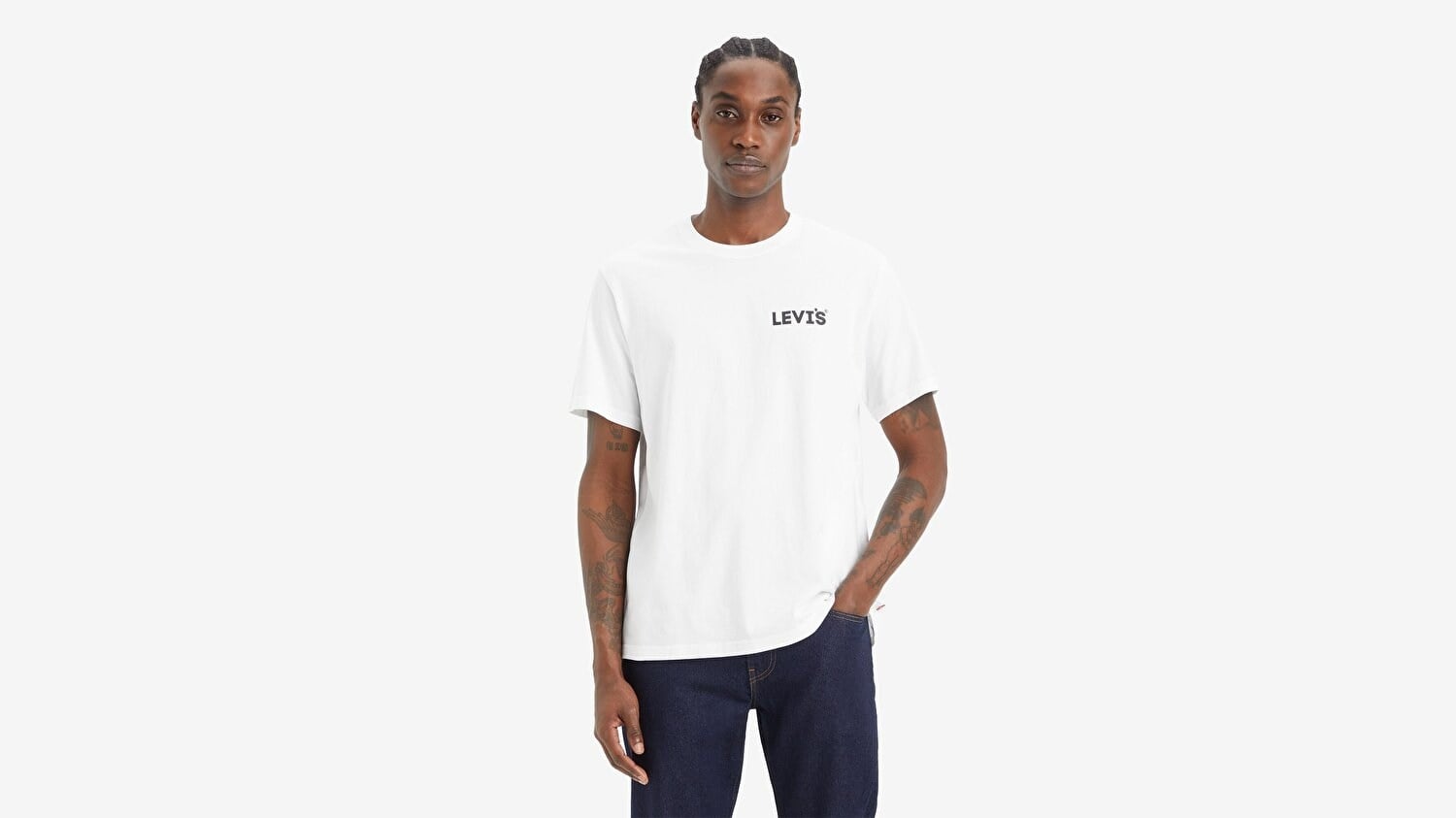 LSE_SS RELAXED FIT TEE HEADLINE LOGO 2BEYAZ