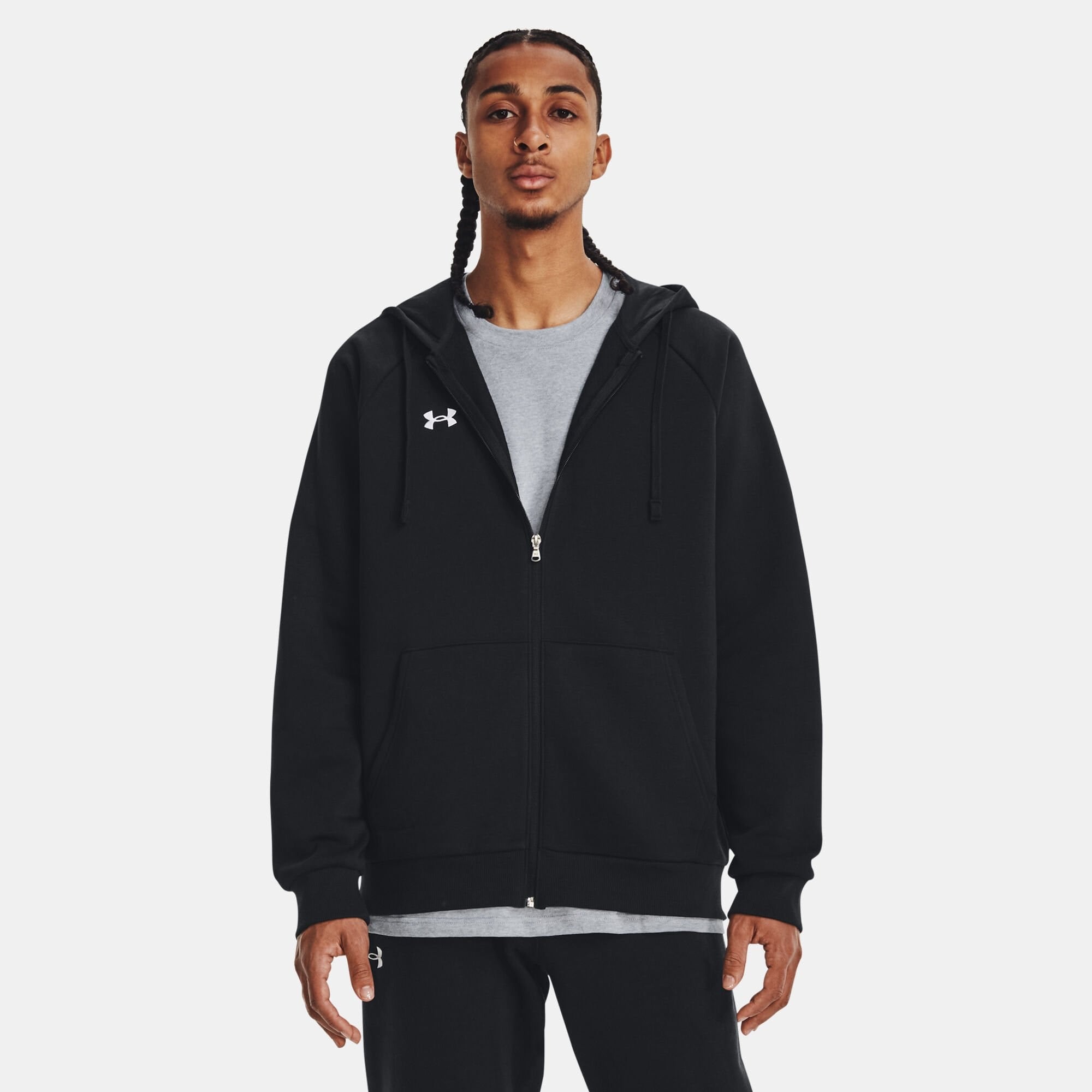 UA Rival Fleece FZ HoodieSİYAH