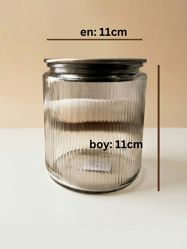 3’lü Metal Vakum Kapaklı Cam Saklama Kabı Seti 1000 ML 1500 ML 2000 ML | Fitilli Cam Kavanoz