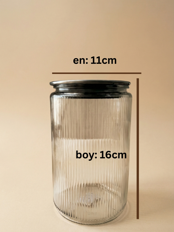 3’lü Metal Vakum Kapaklı Cam Saklama Kabı Seti 1000 ML 1500 ML 2000 ML | Fitilli Cam Kavanoz