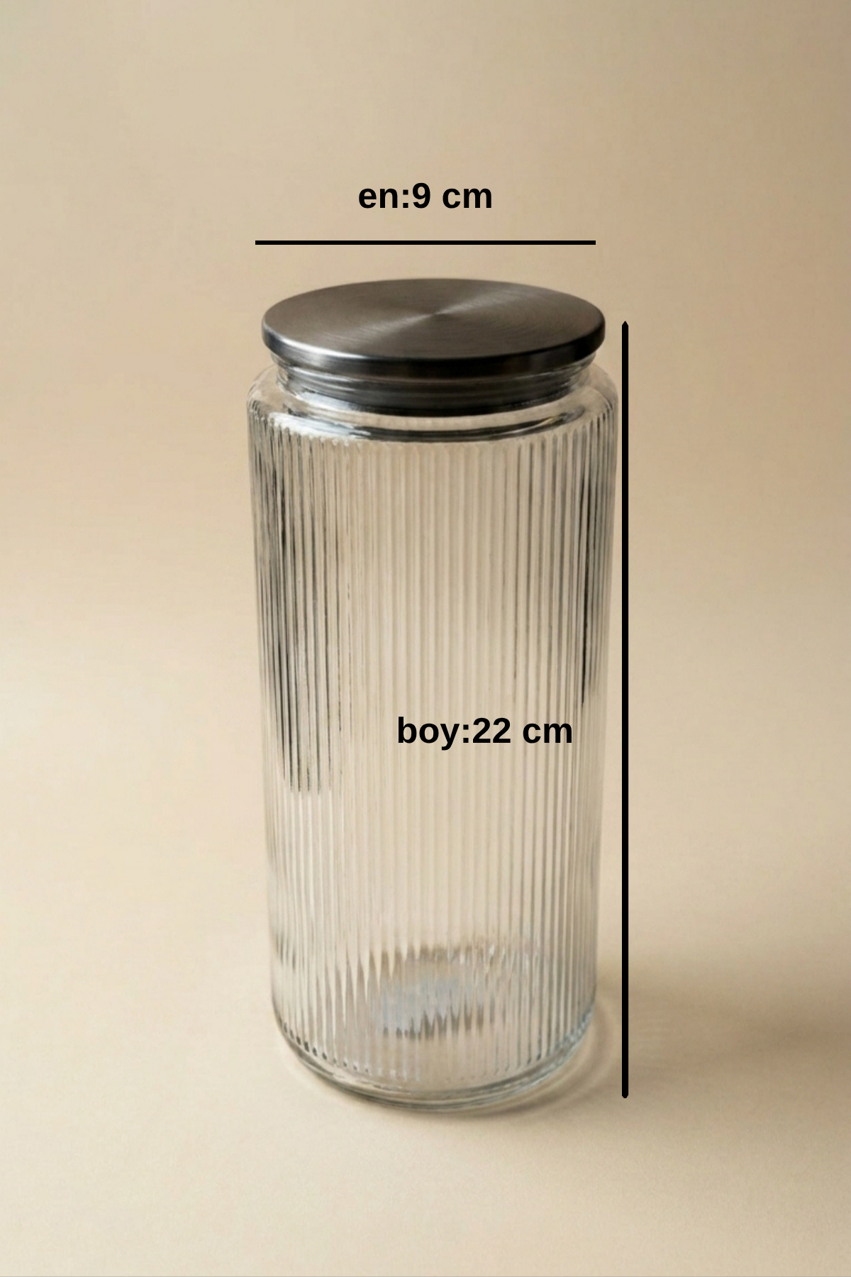 6'lı Set Metal Vakum Kapaklı Cam Saklama Kabı 1350 ML