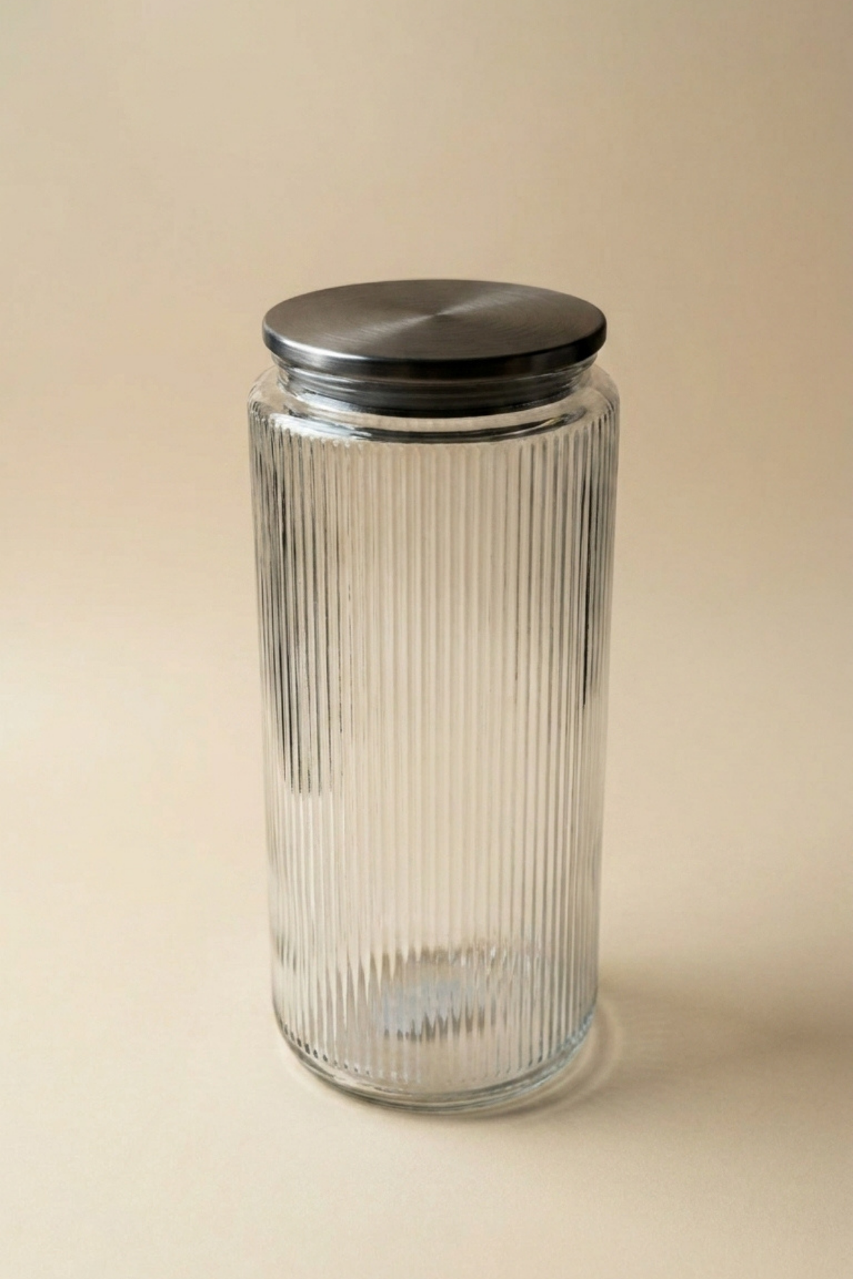 6'lı Set Metal Vakum Kapaklı Cam Saklama Kabı 1350 ML