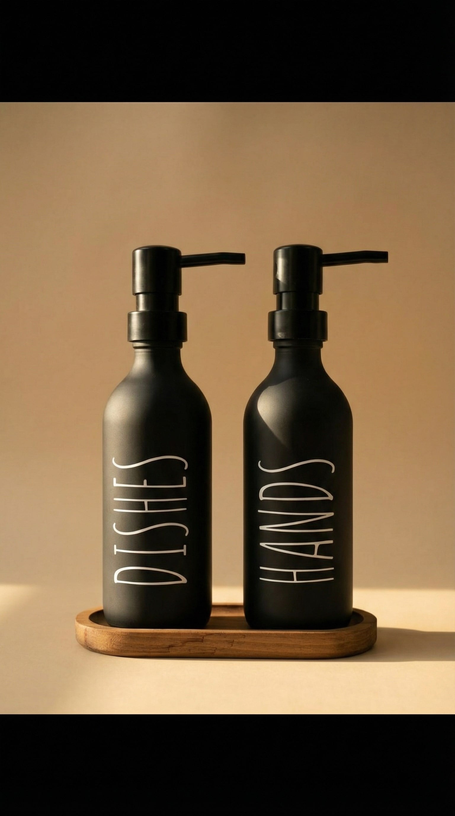 Ahşap Standlı Sıvı Sabunluk 330 ML