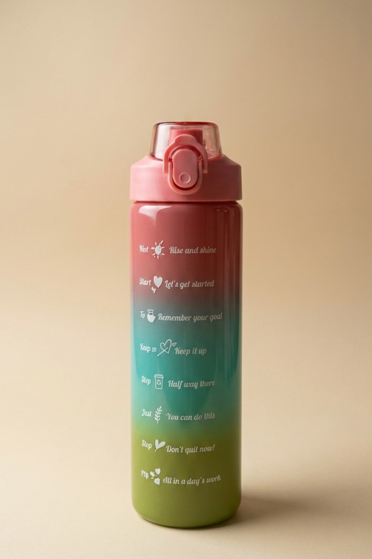 Renkli Cam Motivasyon Matarası 550 ML