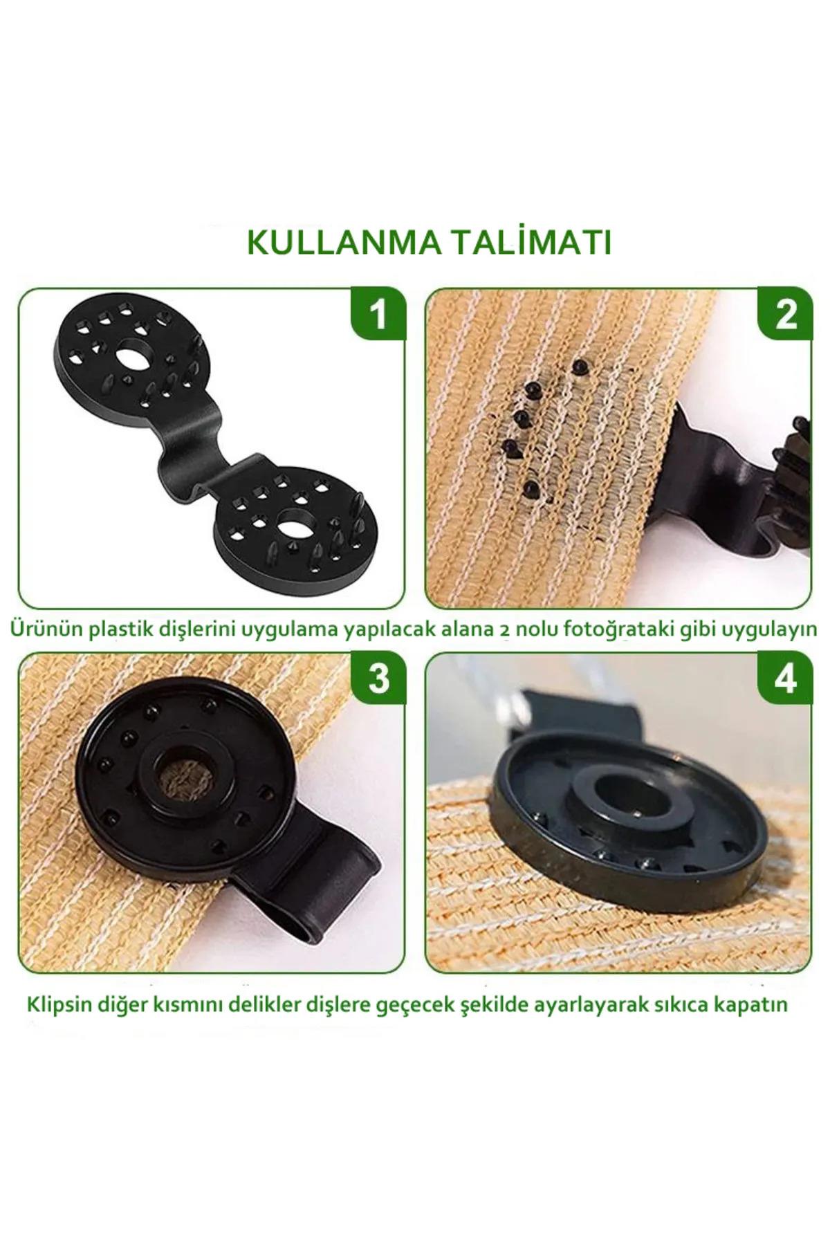 25 Adet - File, Branda, Güneşlik, Karavan Çadırı, Muşamba Klipsi - Sabitleme Kelepçesi