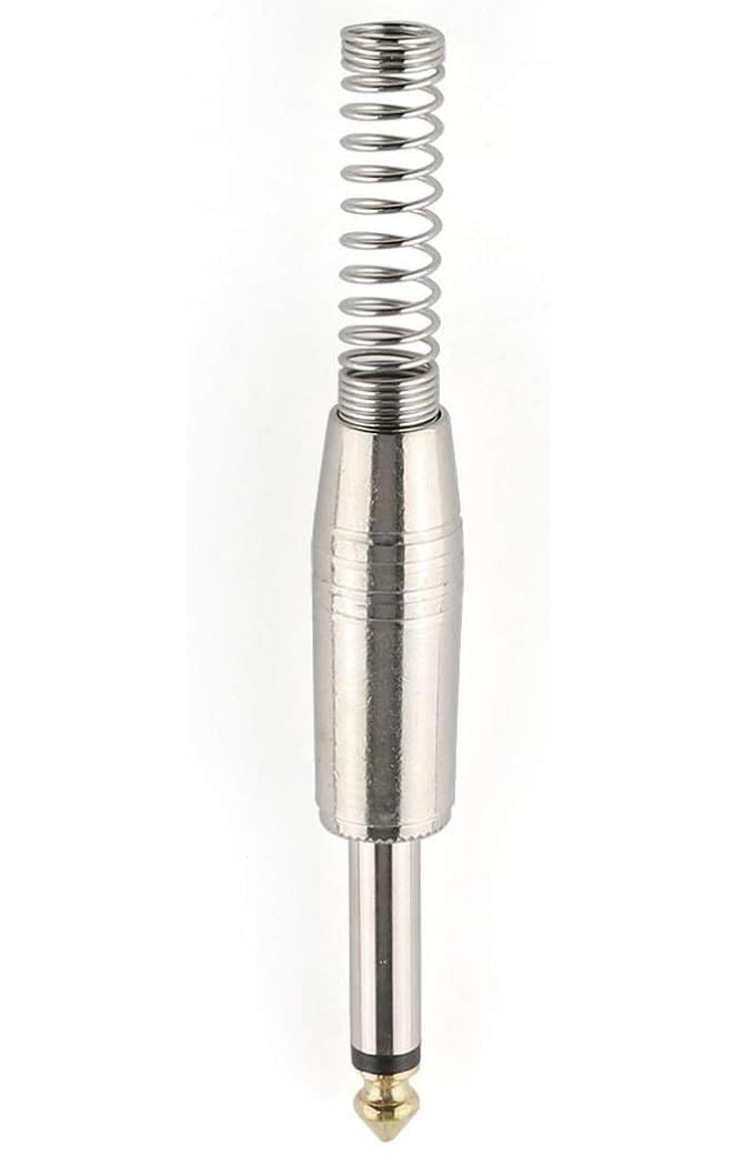 6.3 mm Mono Çivi Gitar Jak Yaylı - 25 ADET
