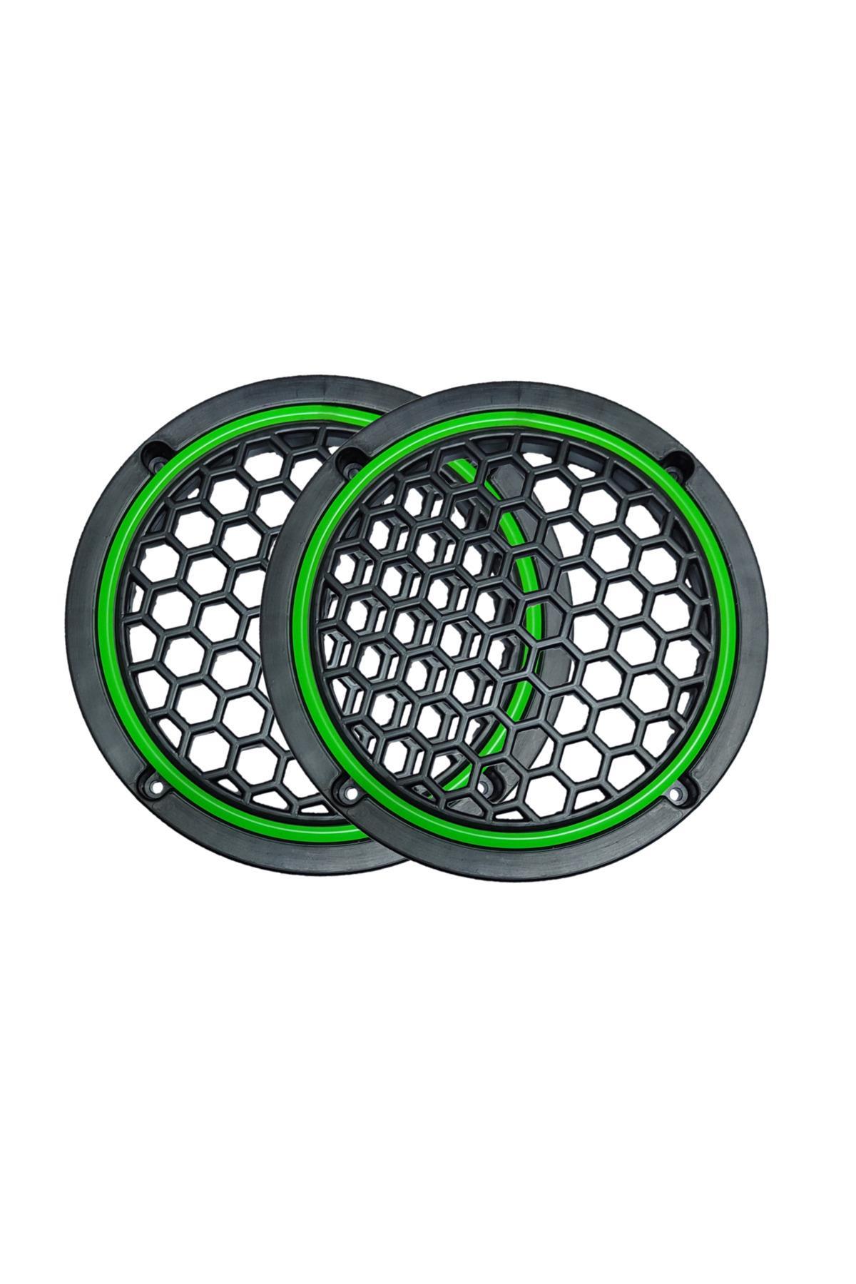 Neon Işıklı 16 cm Hoparlör ve Midrange Kapağı - 2 Adet - Yeşil