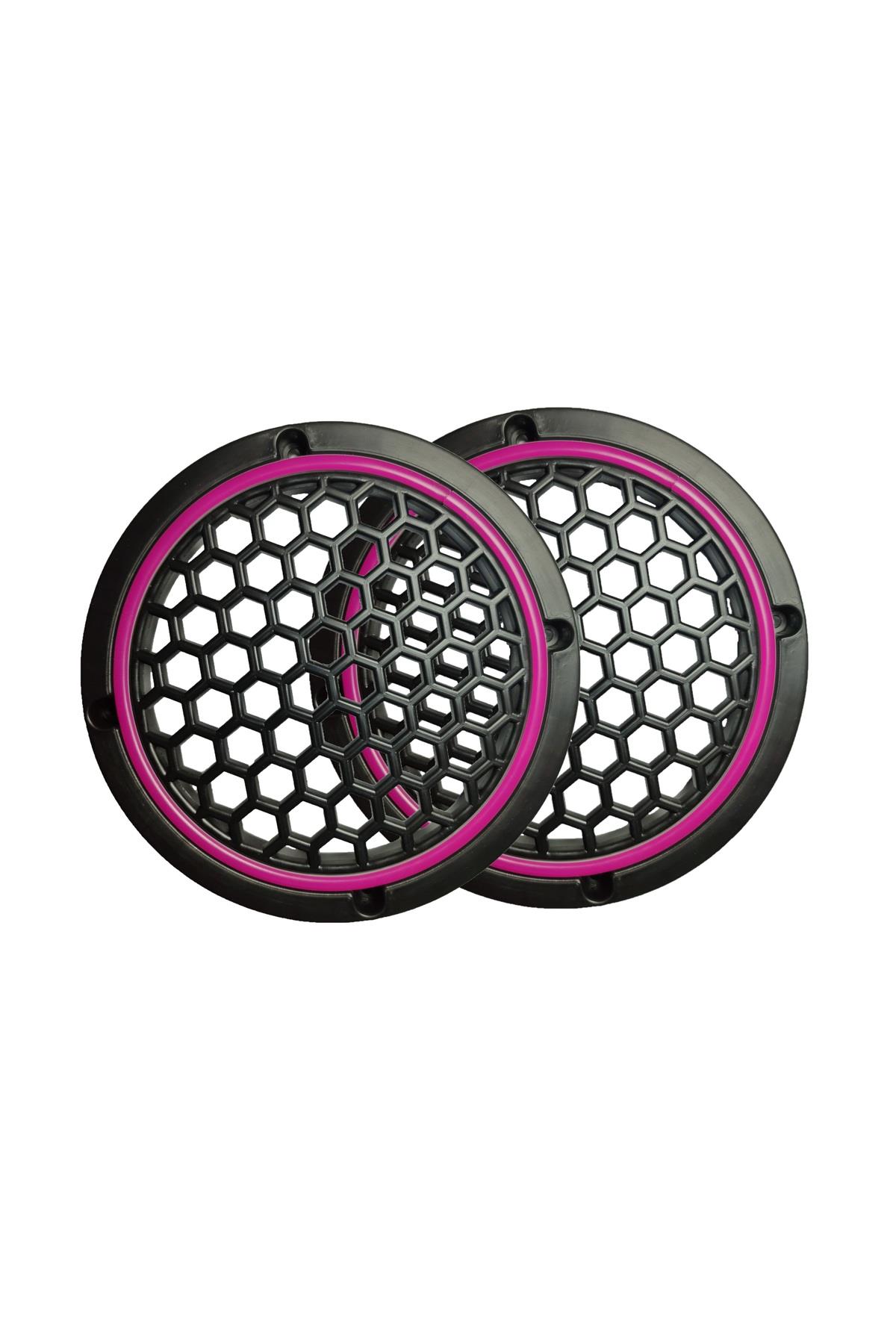Neon Işıklı 16 cm Hoparlör ve Midrange Kapağı - 2 Adet - Pembe